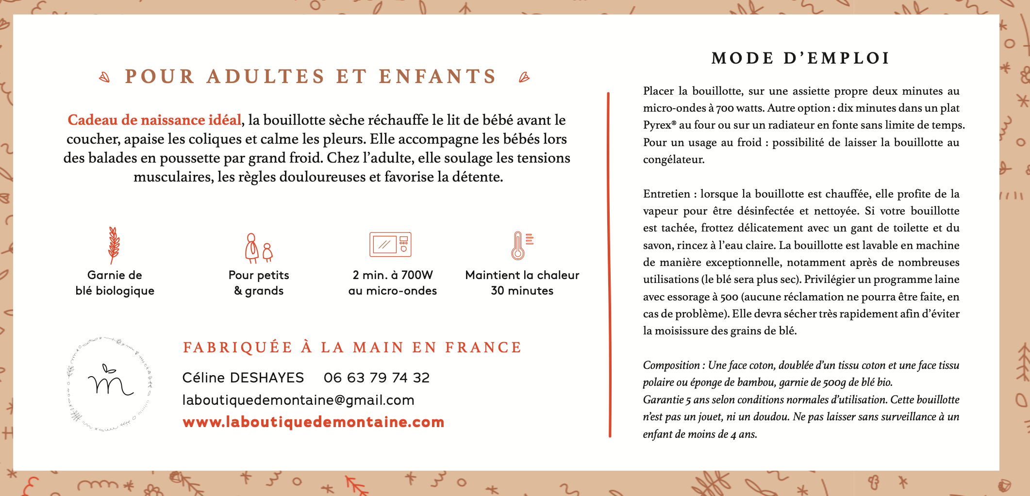 Bouillotte Lapin liberty bleu/gris