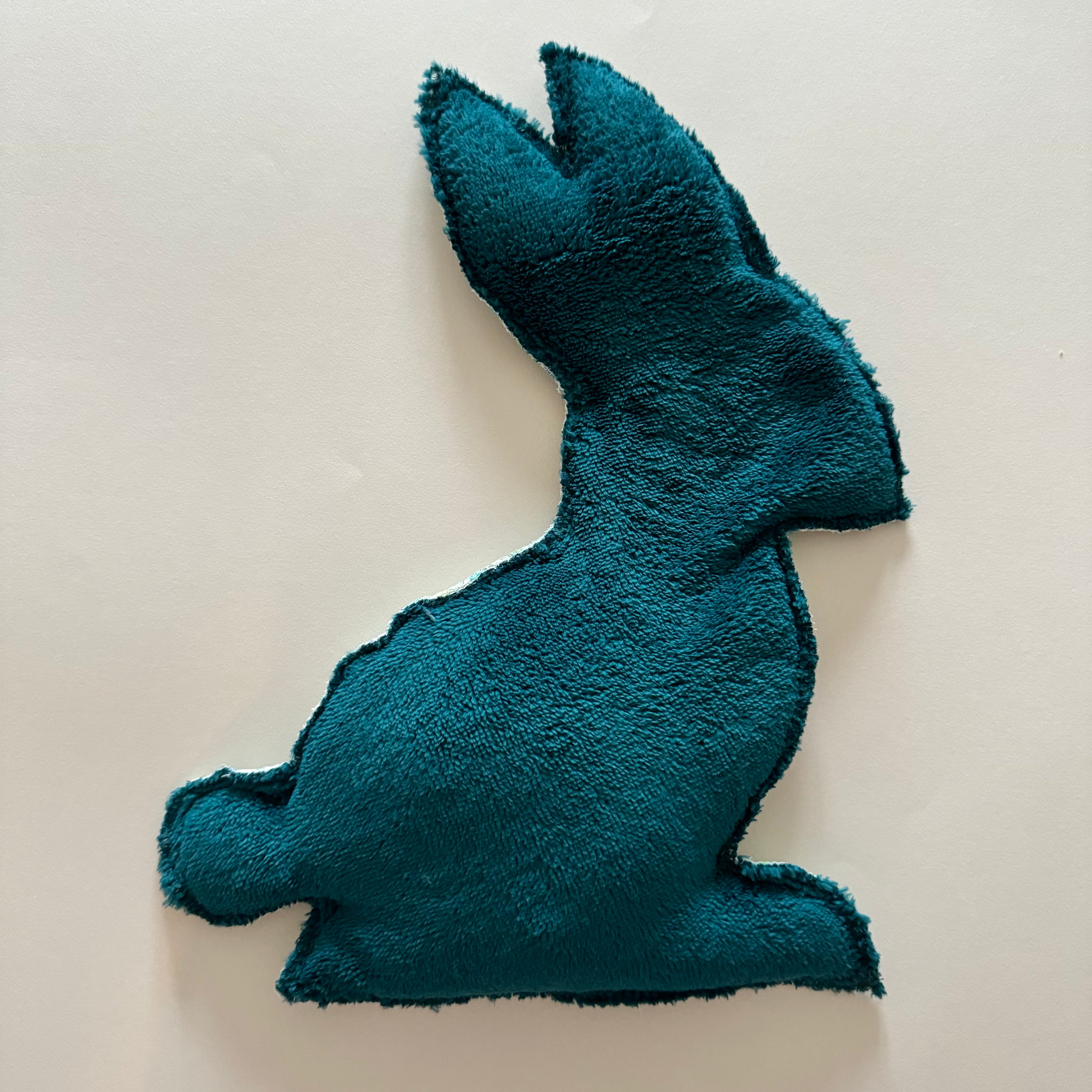 Bouillotte Lapin  fleur vert/bleu