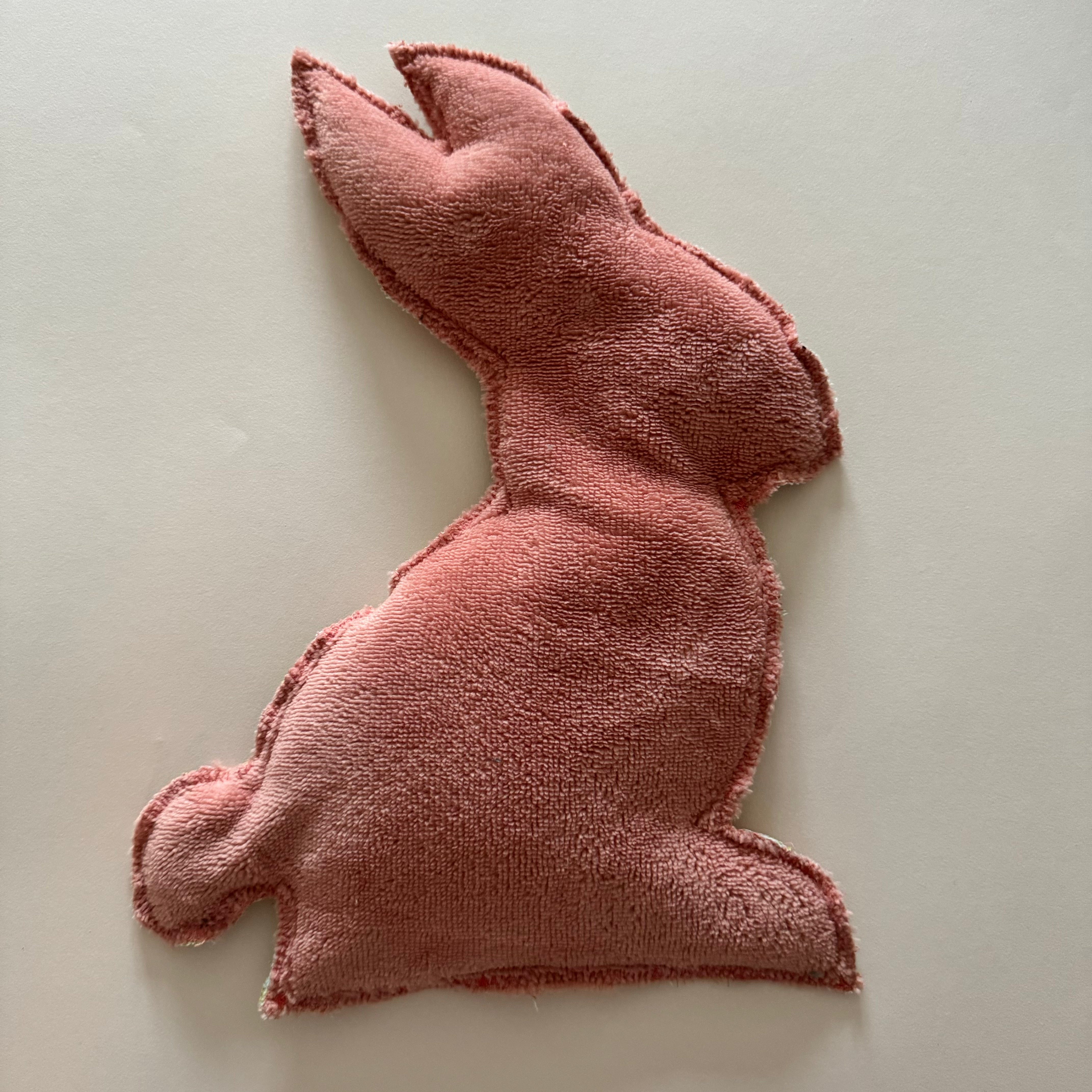 Bouillotte Lapin "fleur" jaune/saumon