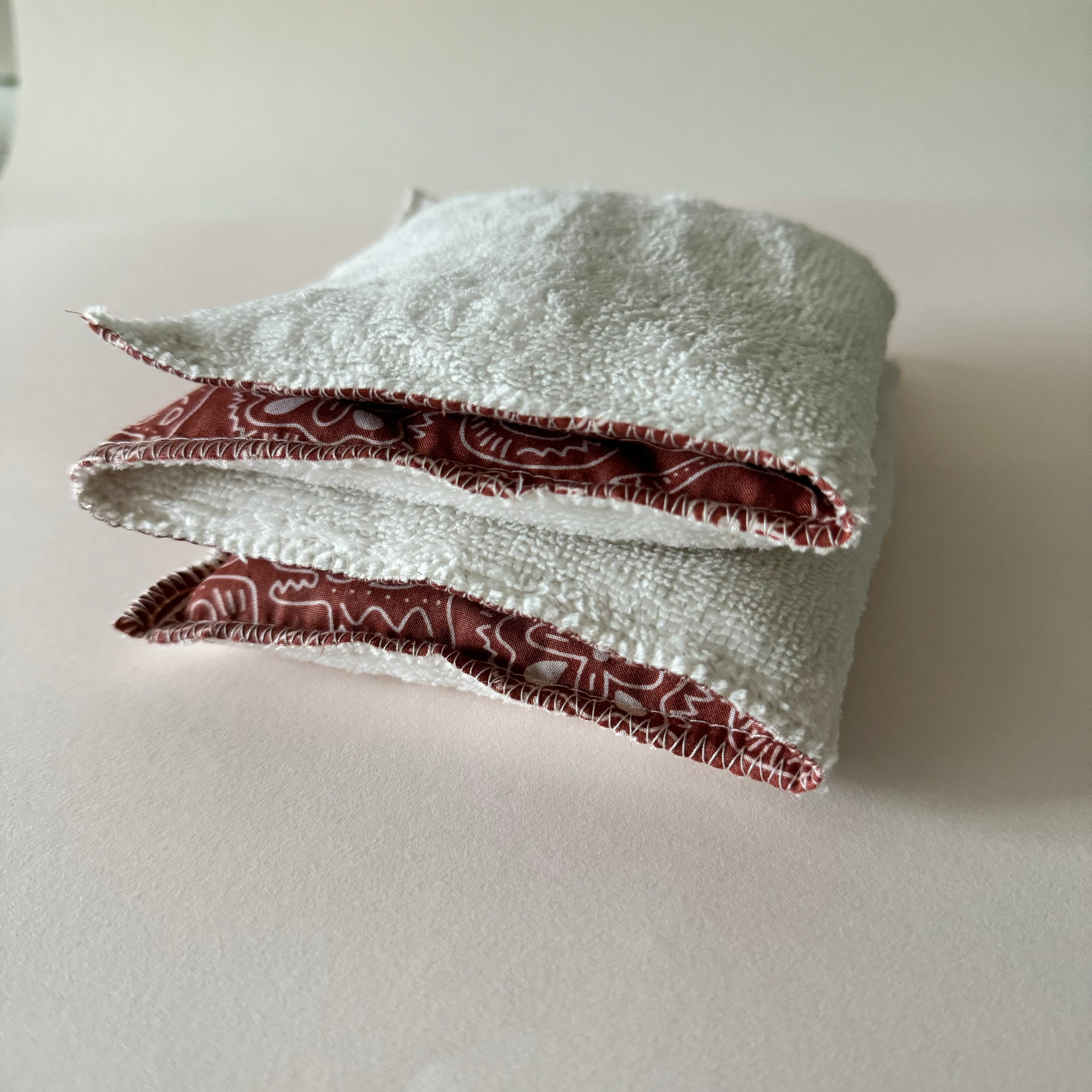 Bouillotte tour de cou rectangle brique/ivoire