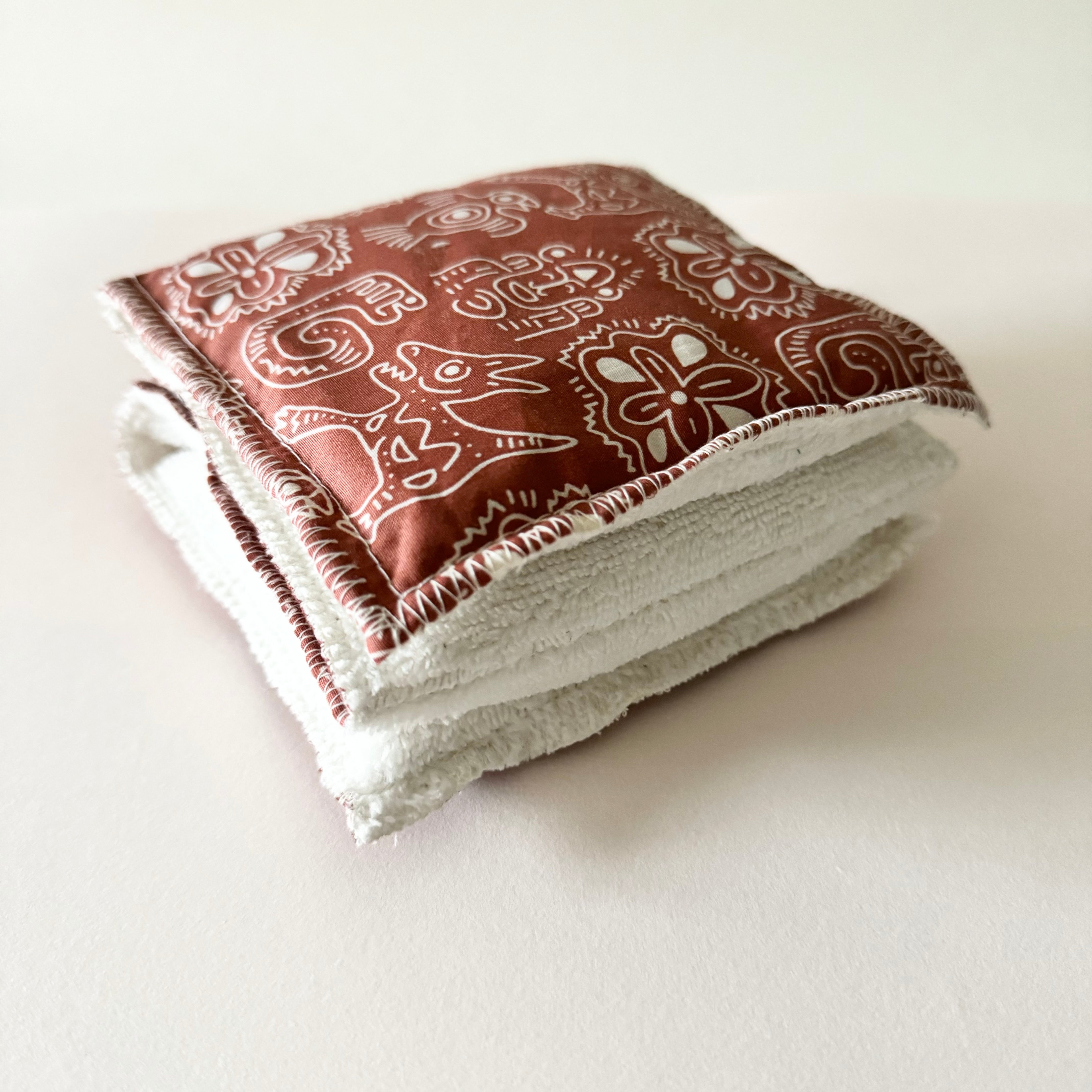 Bouillotte tour de cou rectangle brique/ivoire