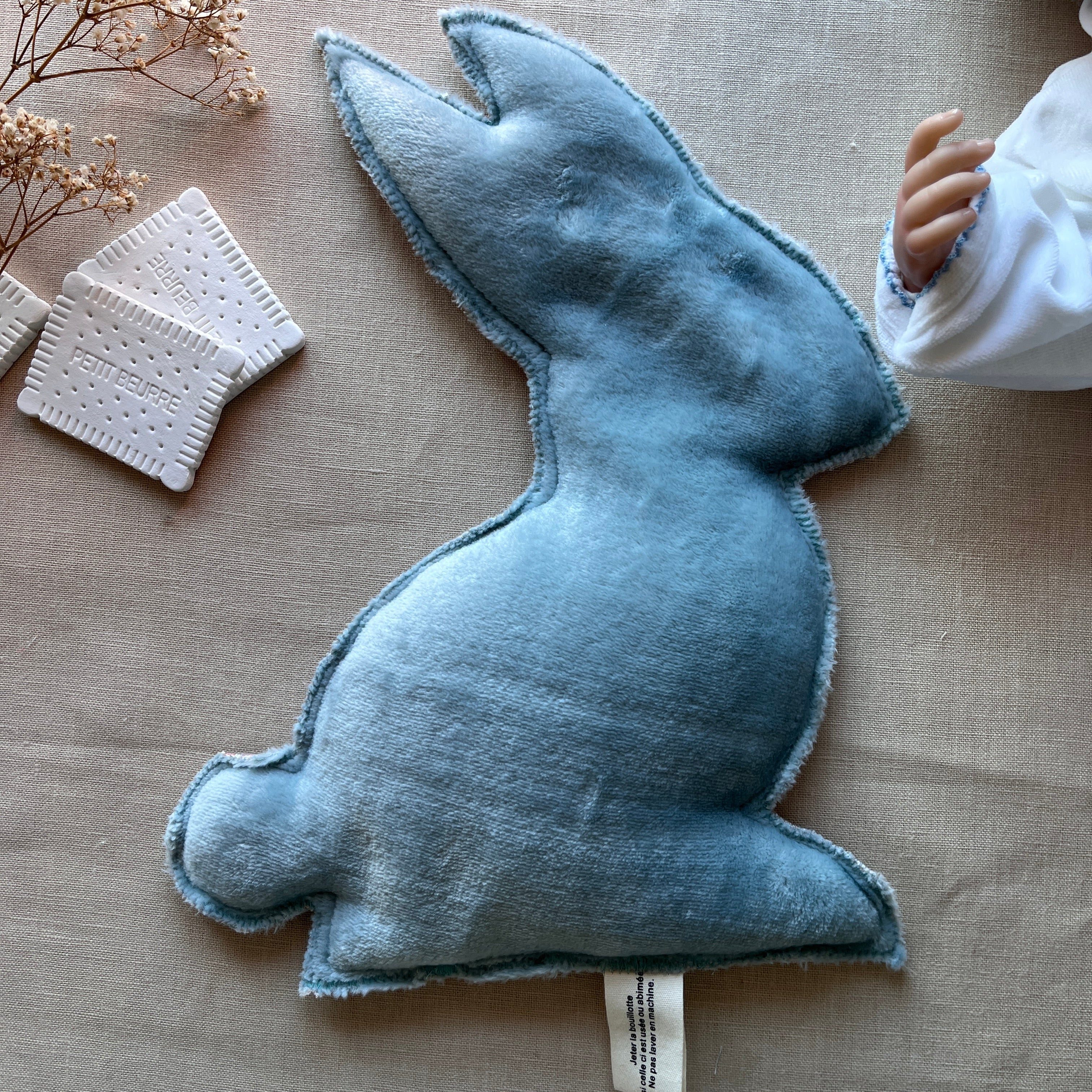 Bouillotte Lapin liberty vert/rose