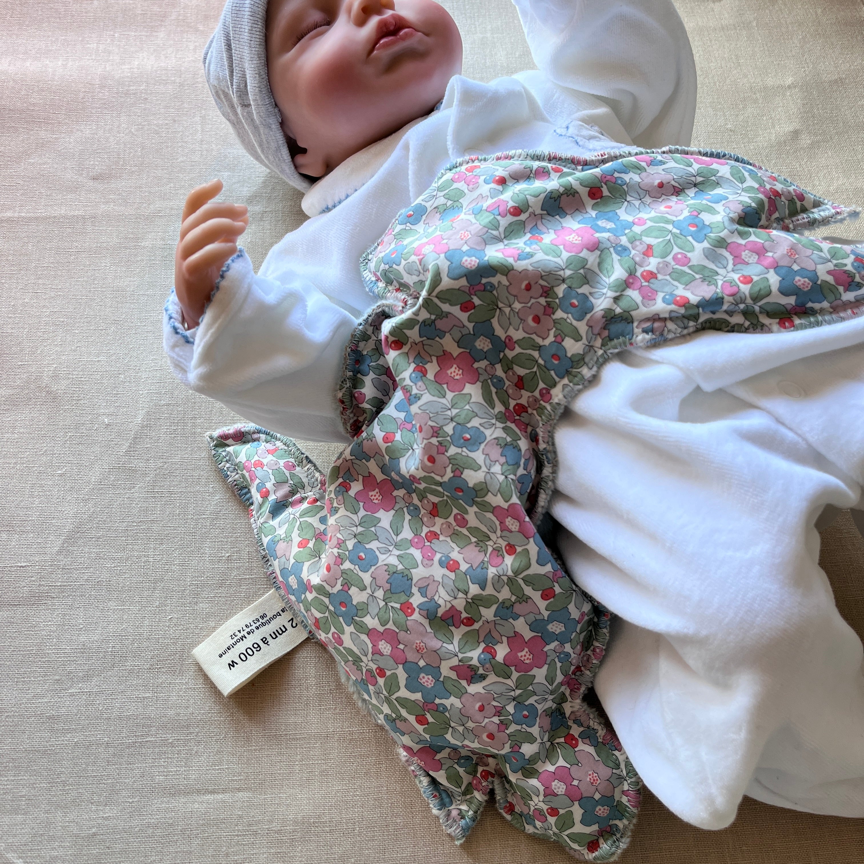 Bouillotte Lapin liberty vert/rose