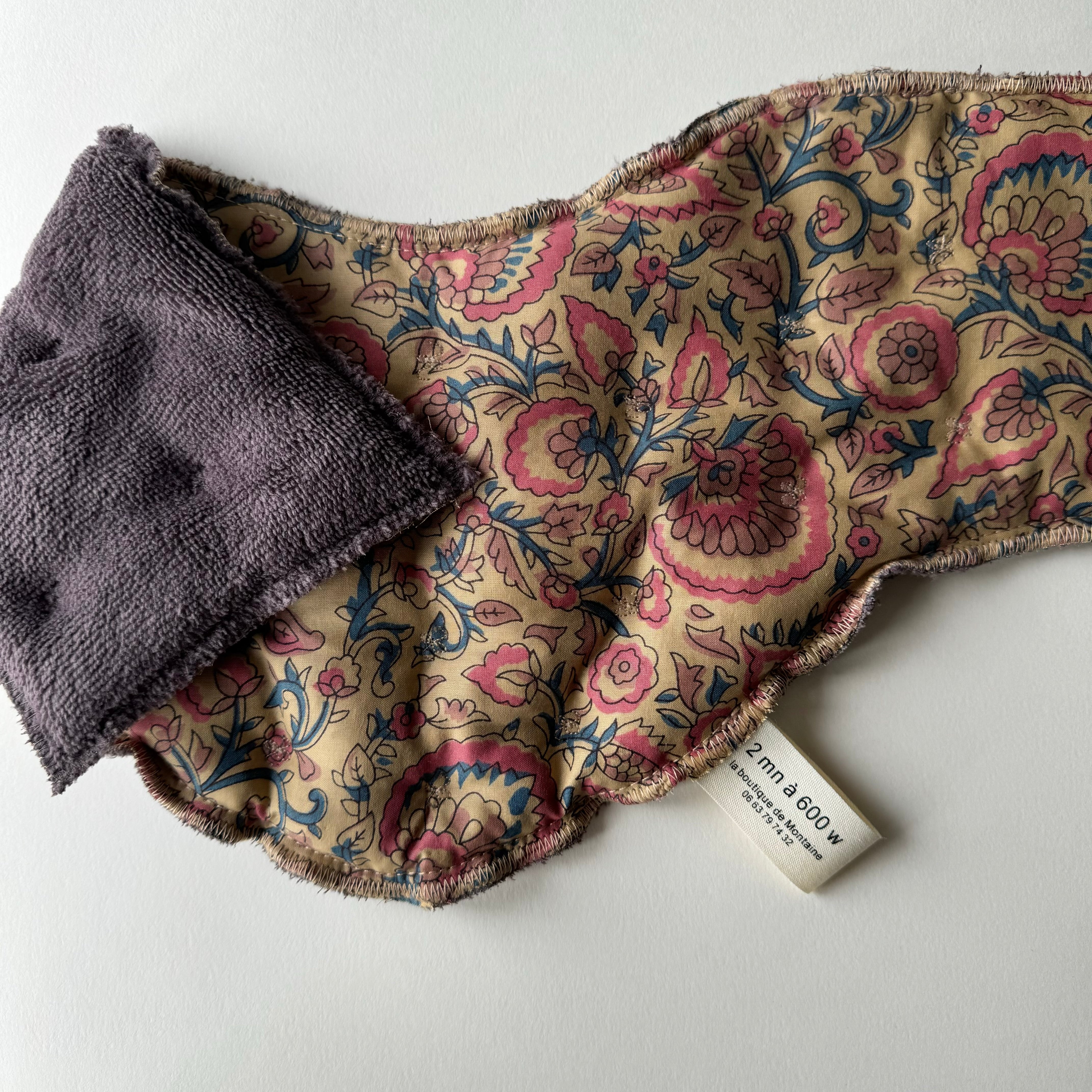 Bouillotte tour de cou ergonomique beige/violine