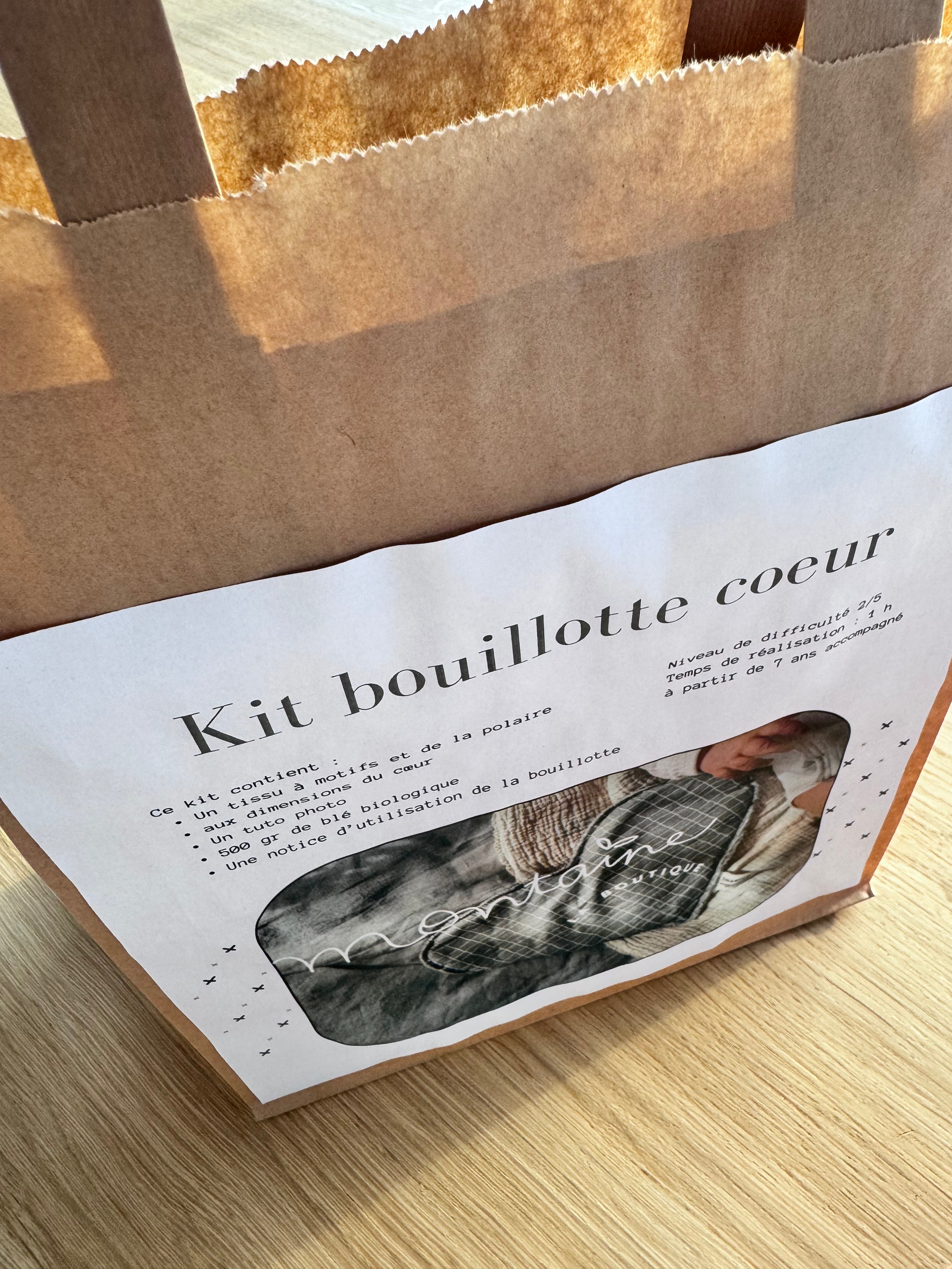 Kit Bouillotte coeur violettes/gris