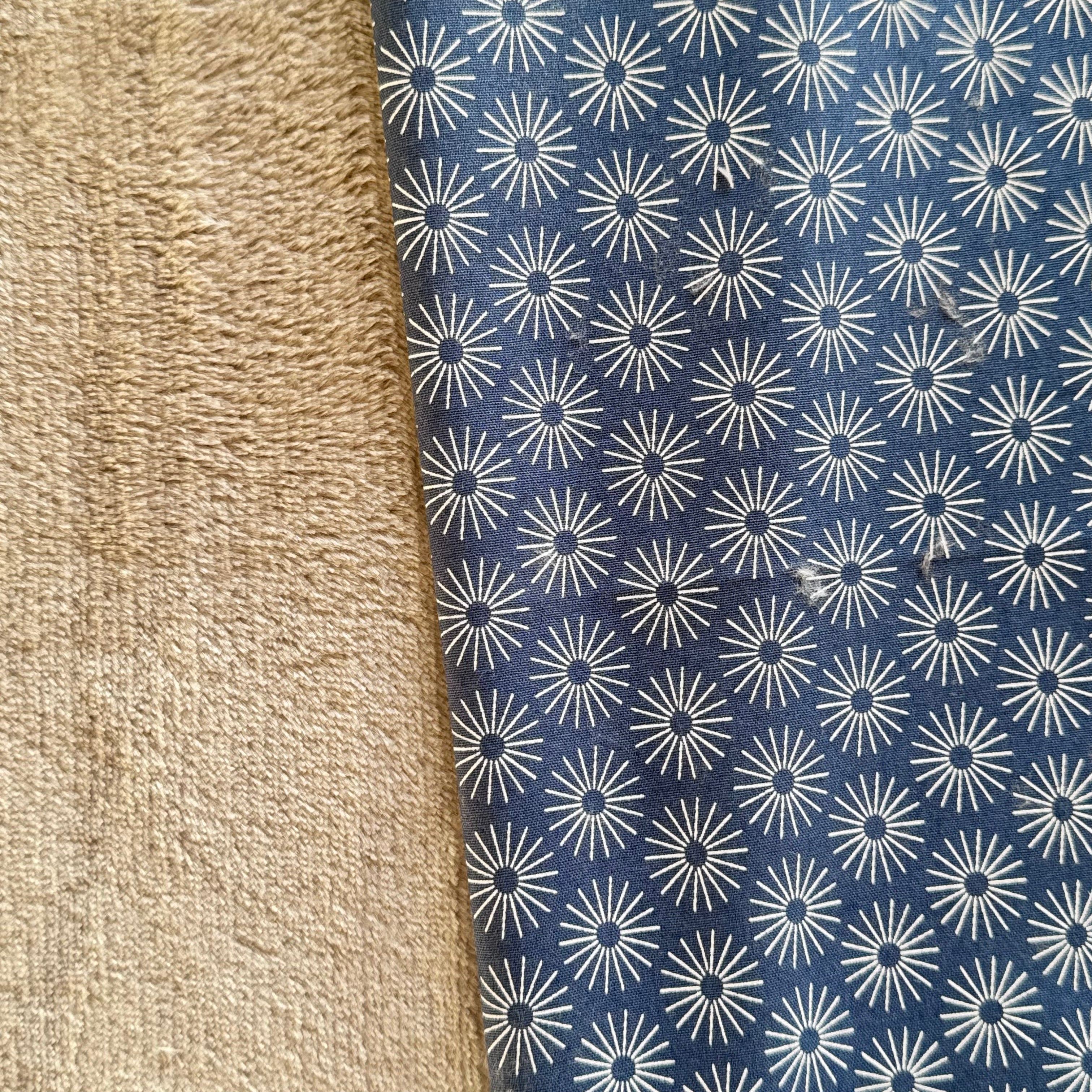 Kit Bouillotte coeur graphique bleu/gris beige