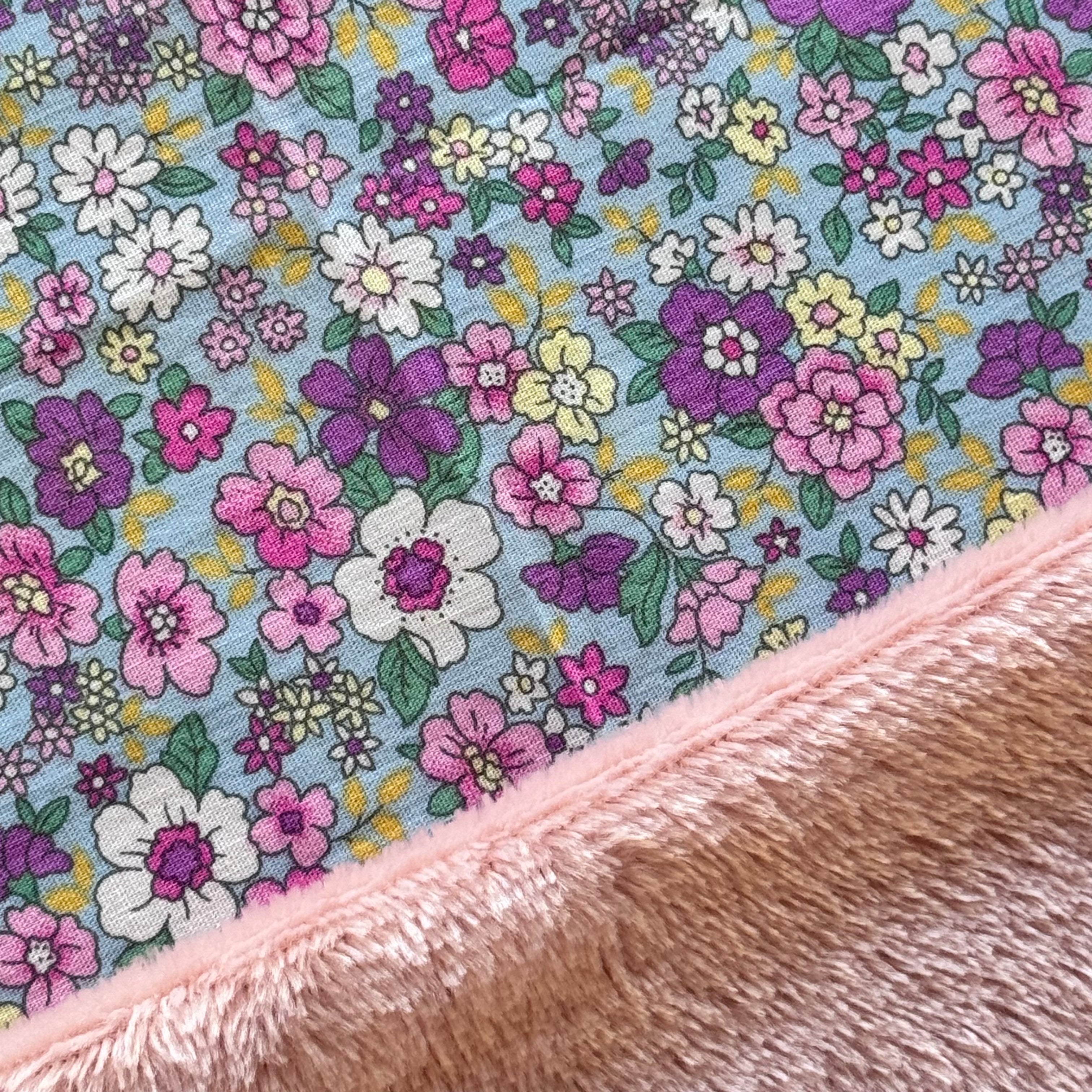 Kit Bouillotte coeur fleurette violet/rose