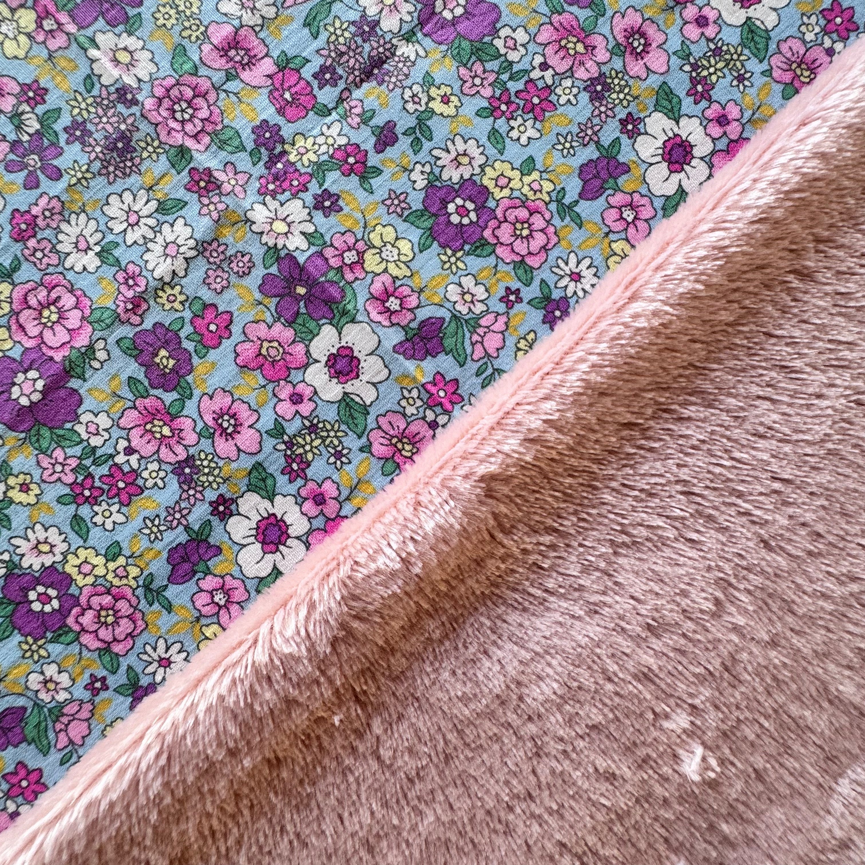 Kit Bouillotte coeur fleurette violet/rose