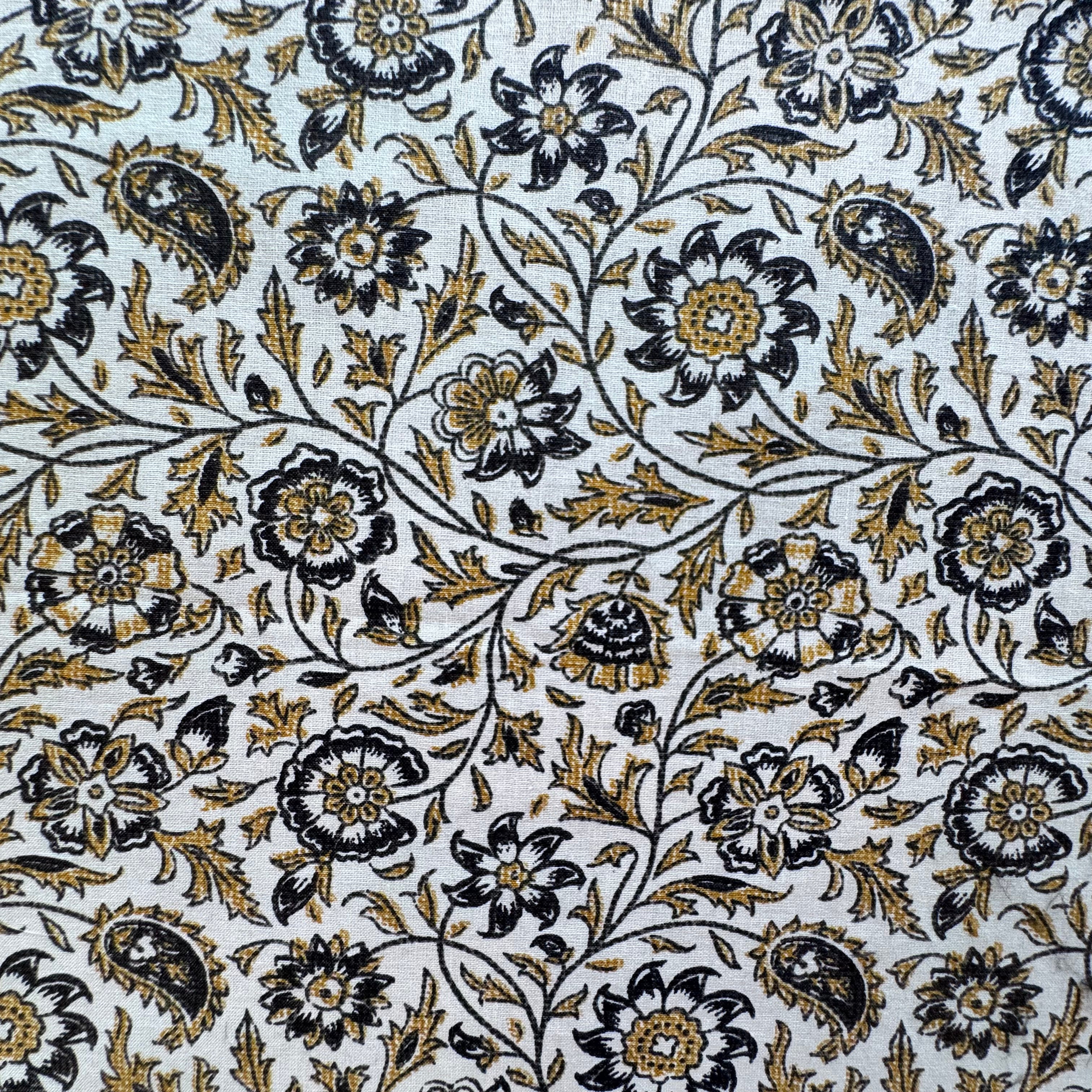 Kit Bouillotte coeur noir/fleurs ocre