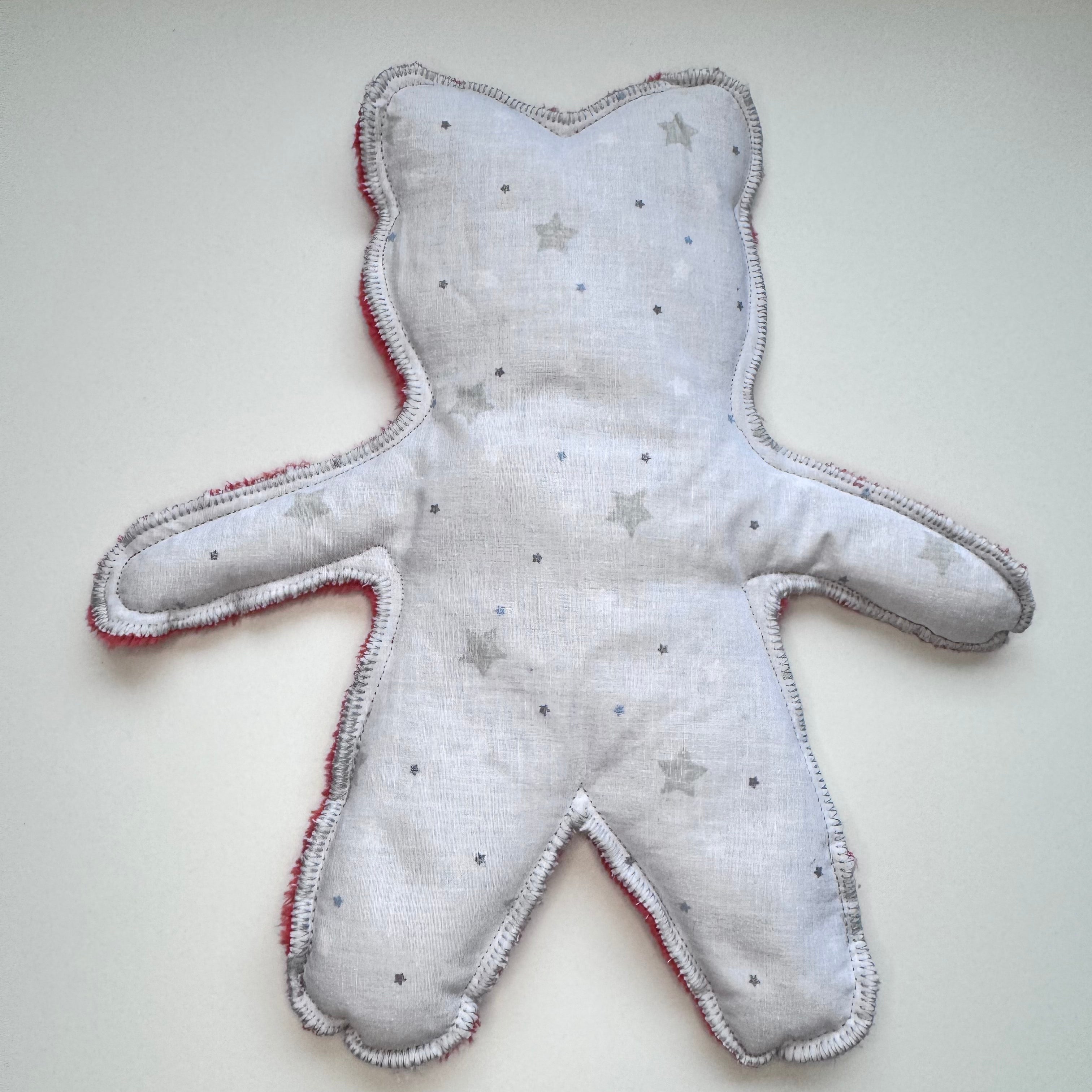 DERNIÈRE CHANCE - Bouillotte Ourson Etoiles gris/orange