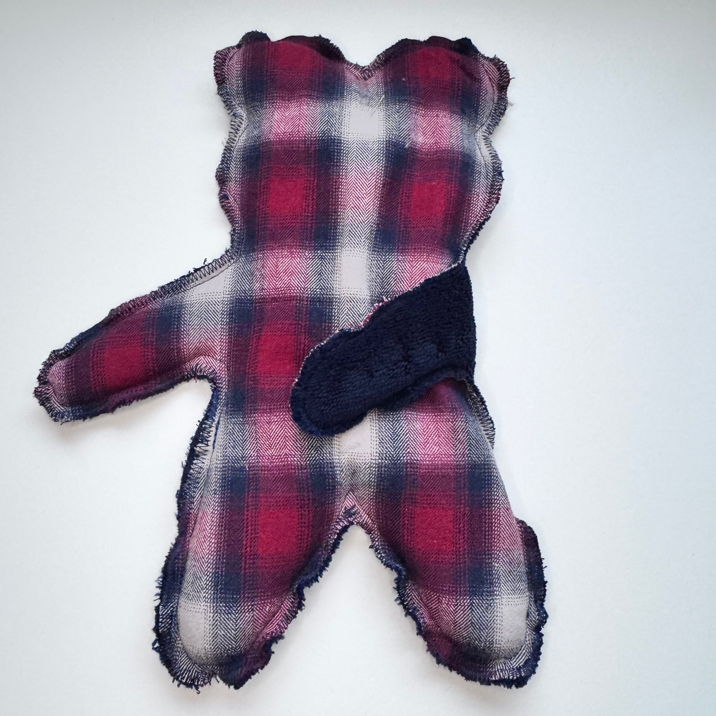 Bouillotte Ourson tartan rouge/marine