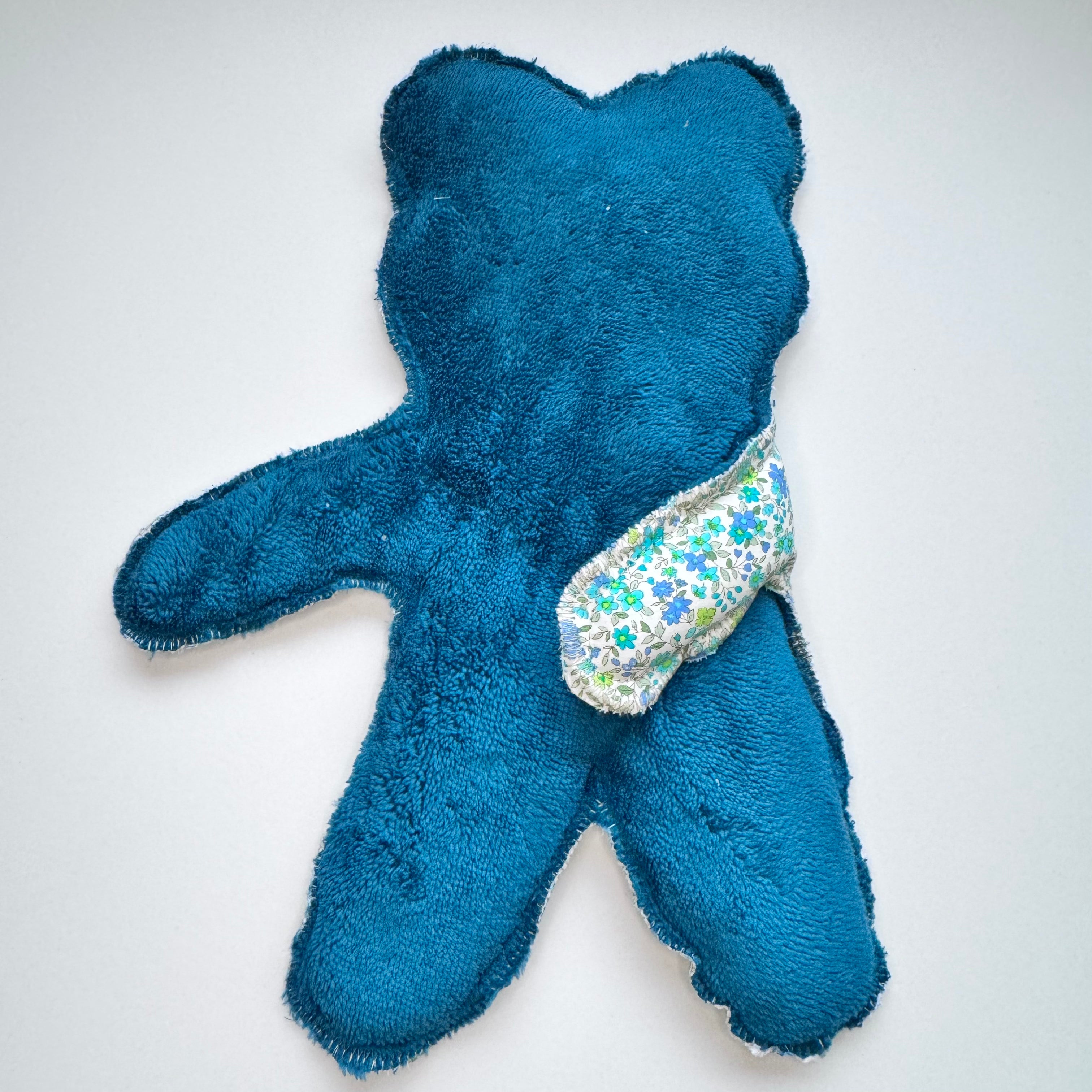 Bouillotte Ourson bleu canard/vert