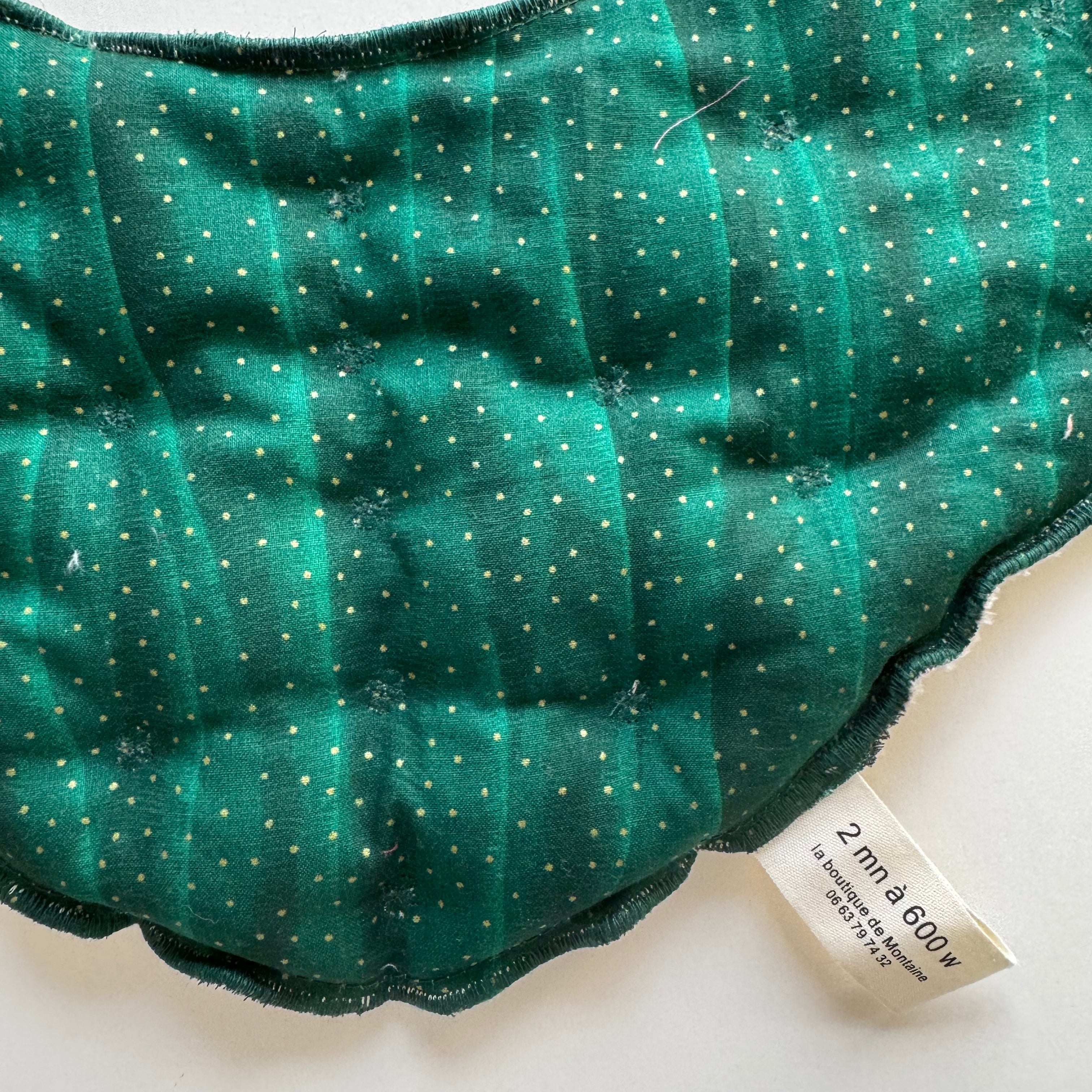 Bouillotte tour de cou ergonomique vert/beige