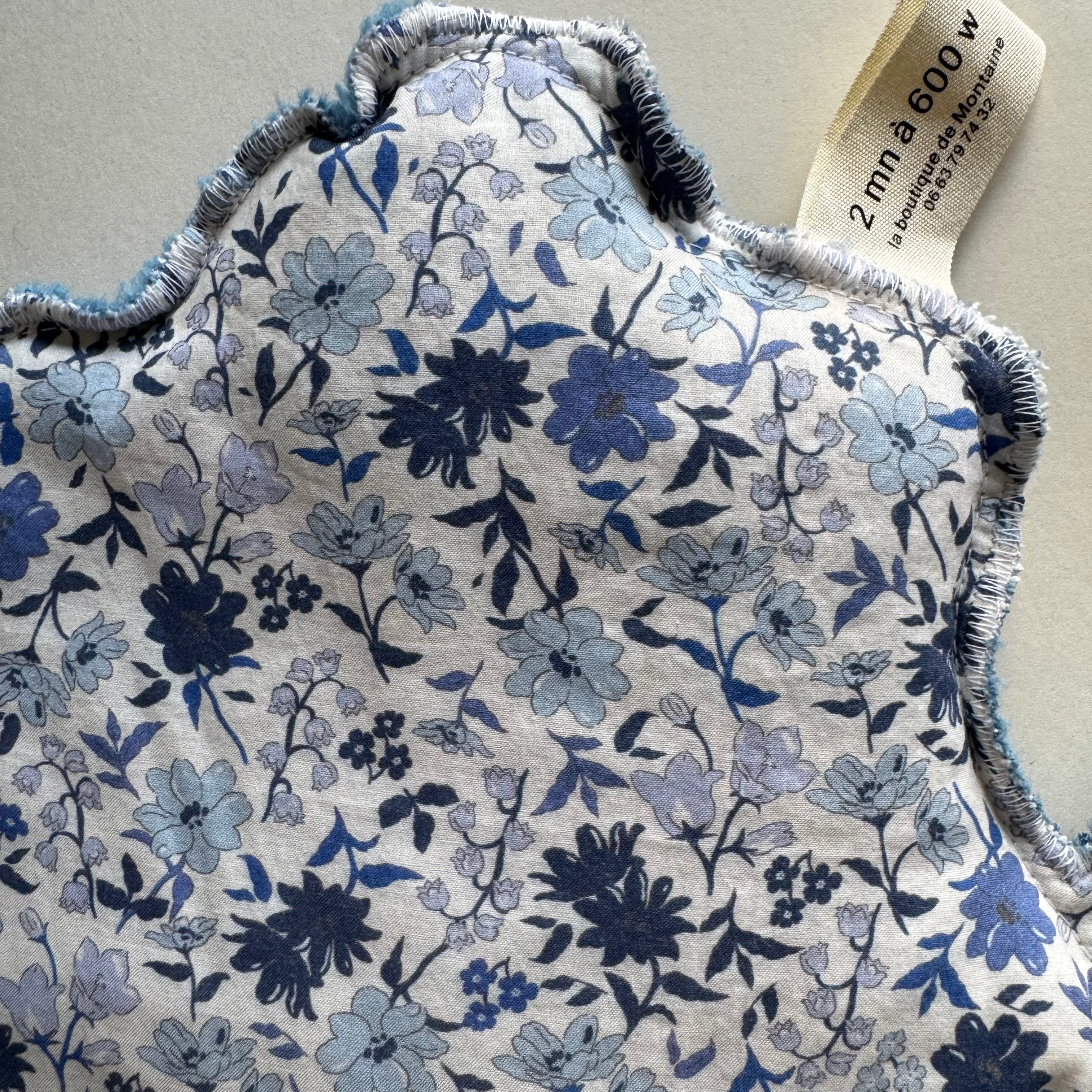 DERNIÈRE CHANCE - Bouillotte Poisson fleurie bleu/blanc