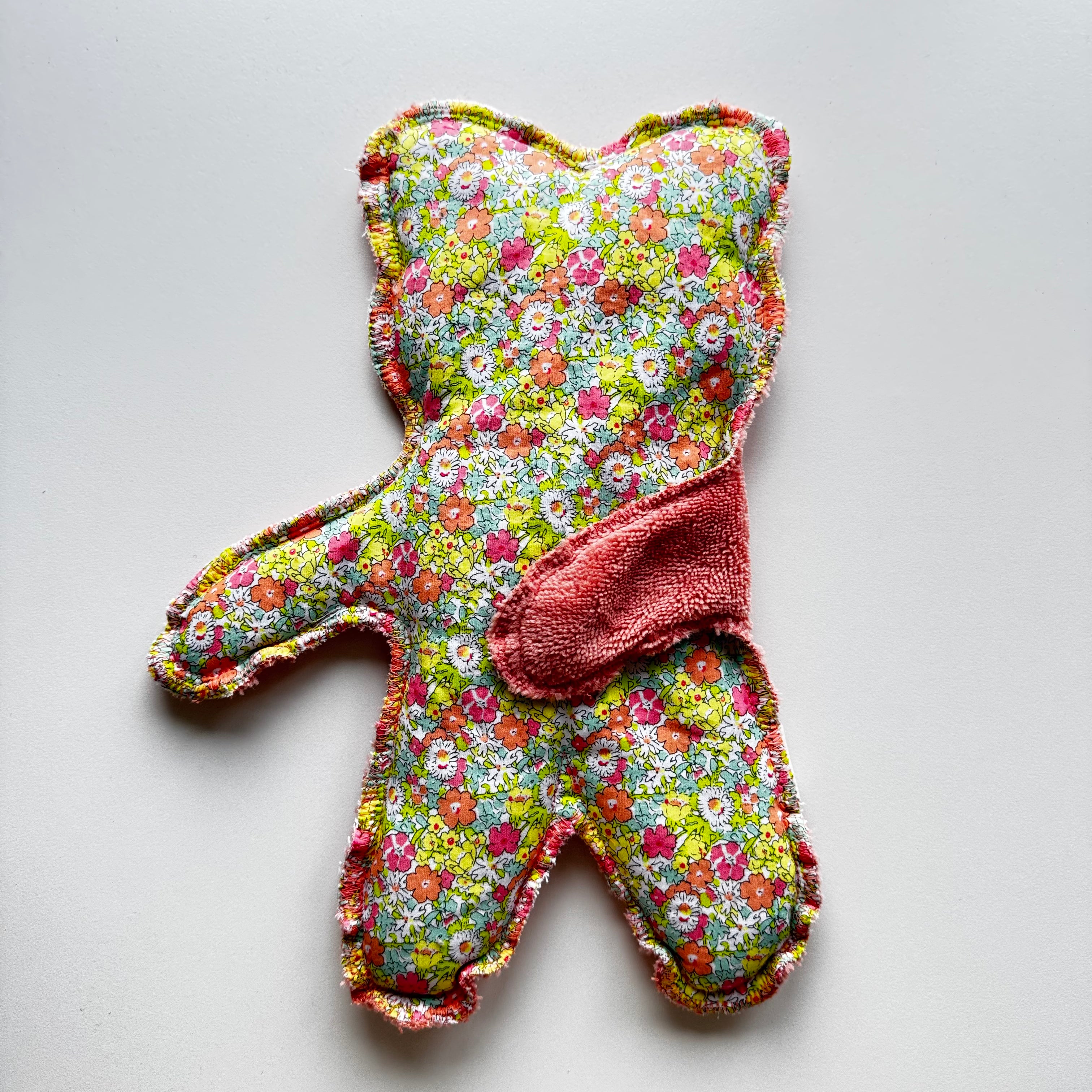 Bouillotte Ourson Fleur jaune/rose