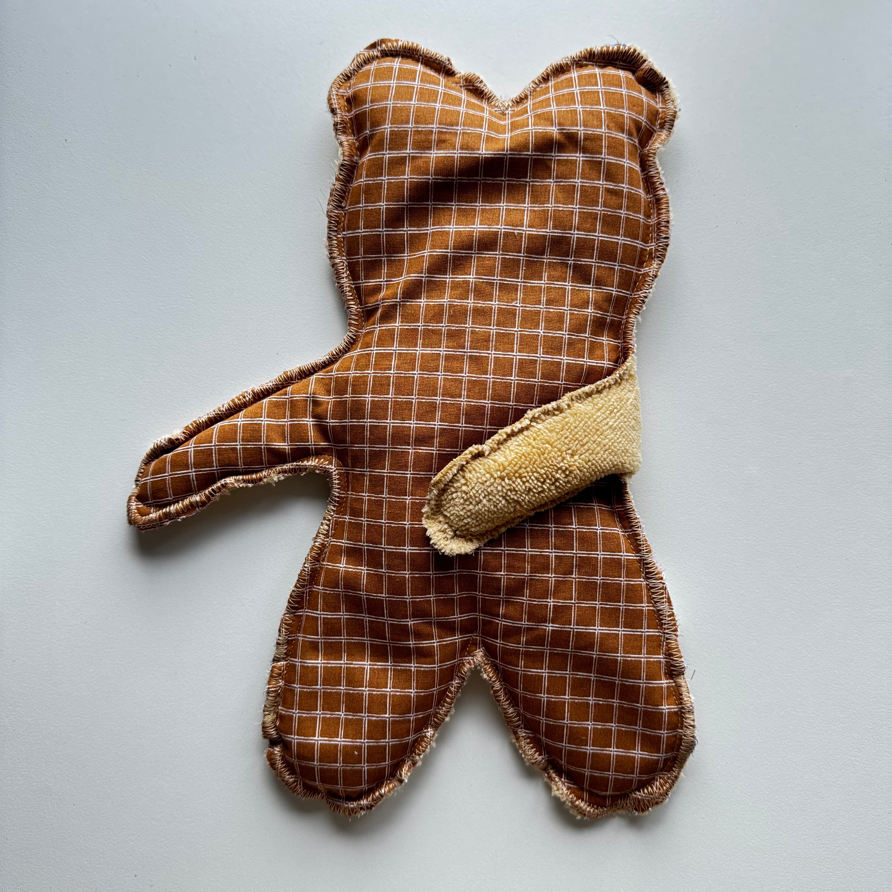 Bouillotte Ourson carreaux moutarde