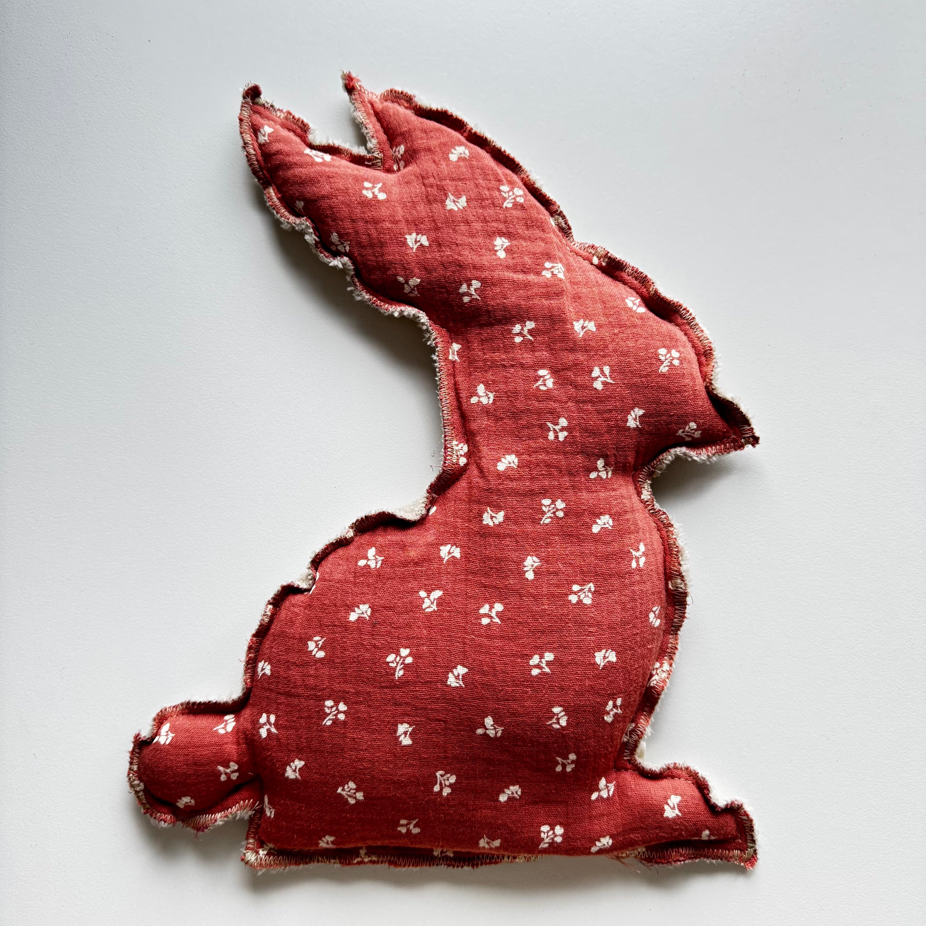 Bouillotte Lapin double gaze terracota beige