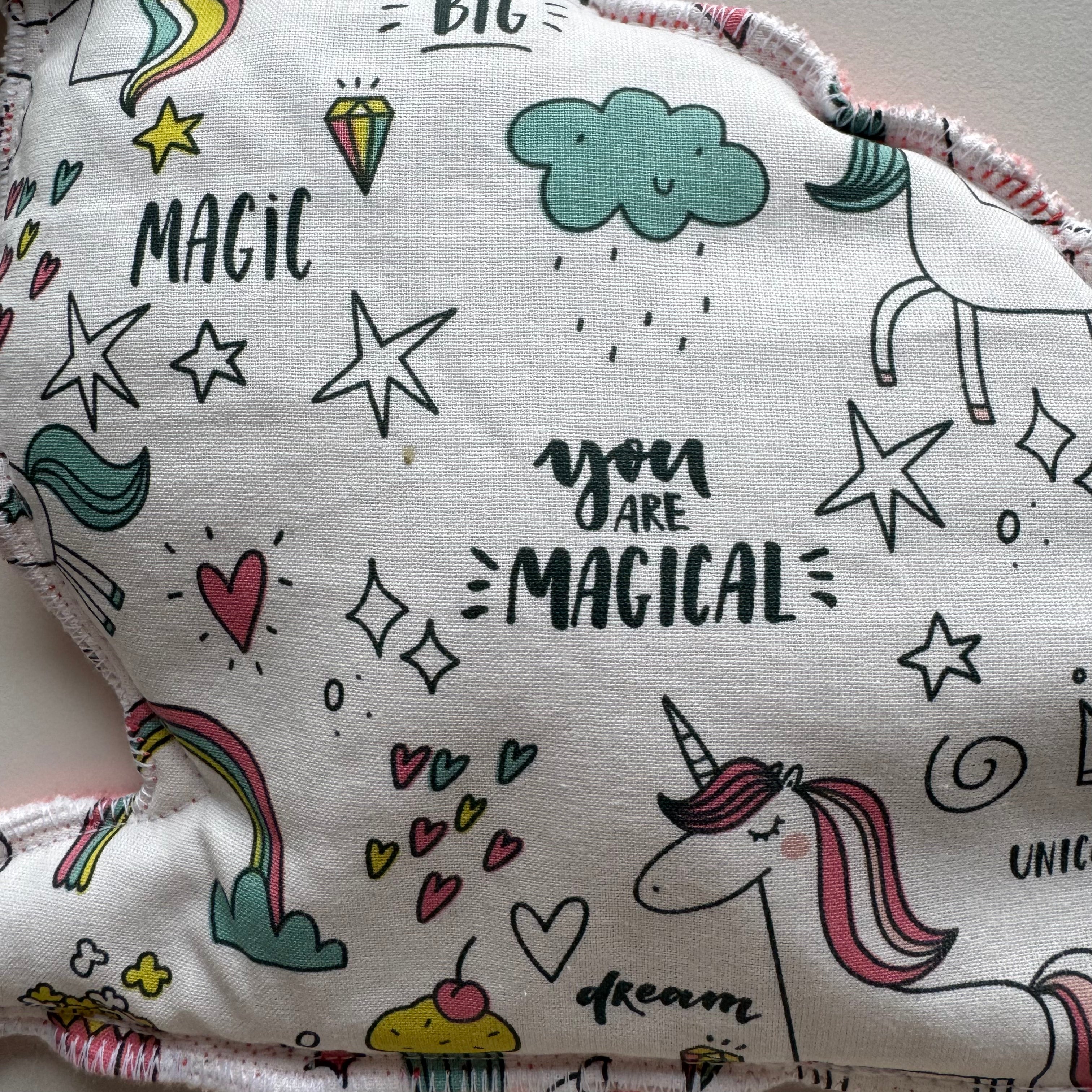 Bouillotte Lapin licorne blanc/saumon