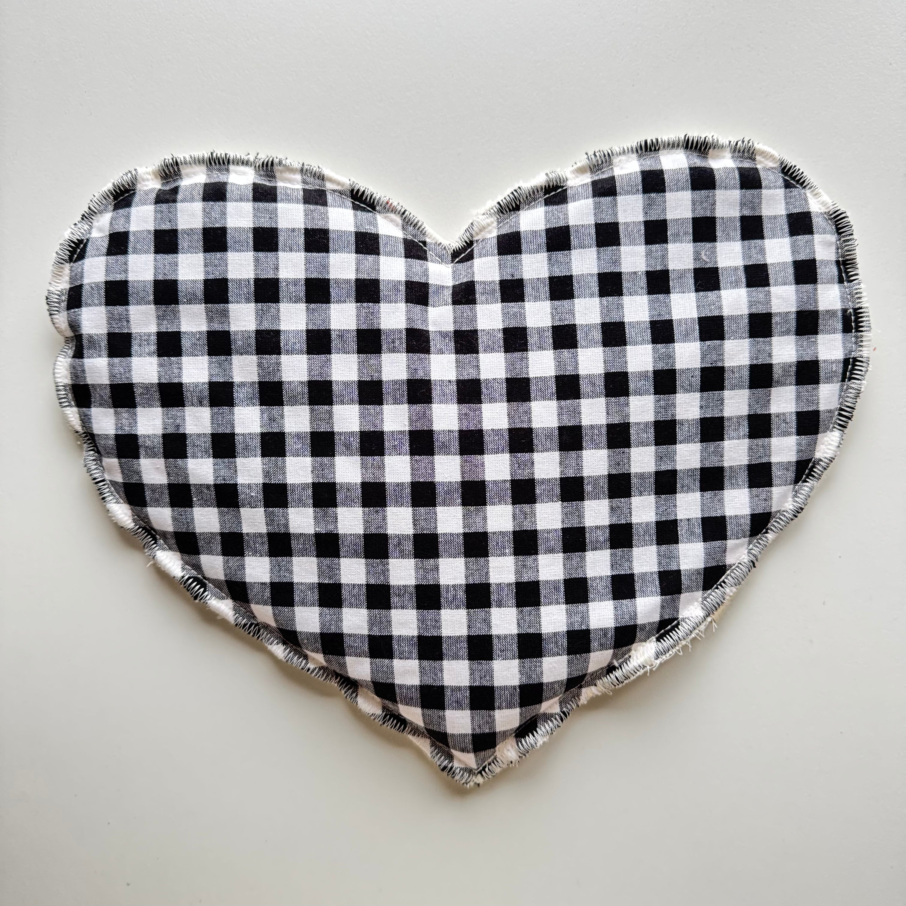 Bouillotte Coeur vichy noir/ivoire