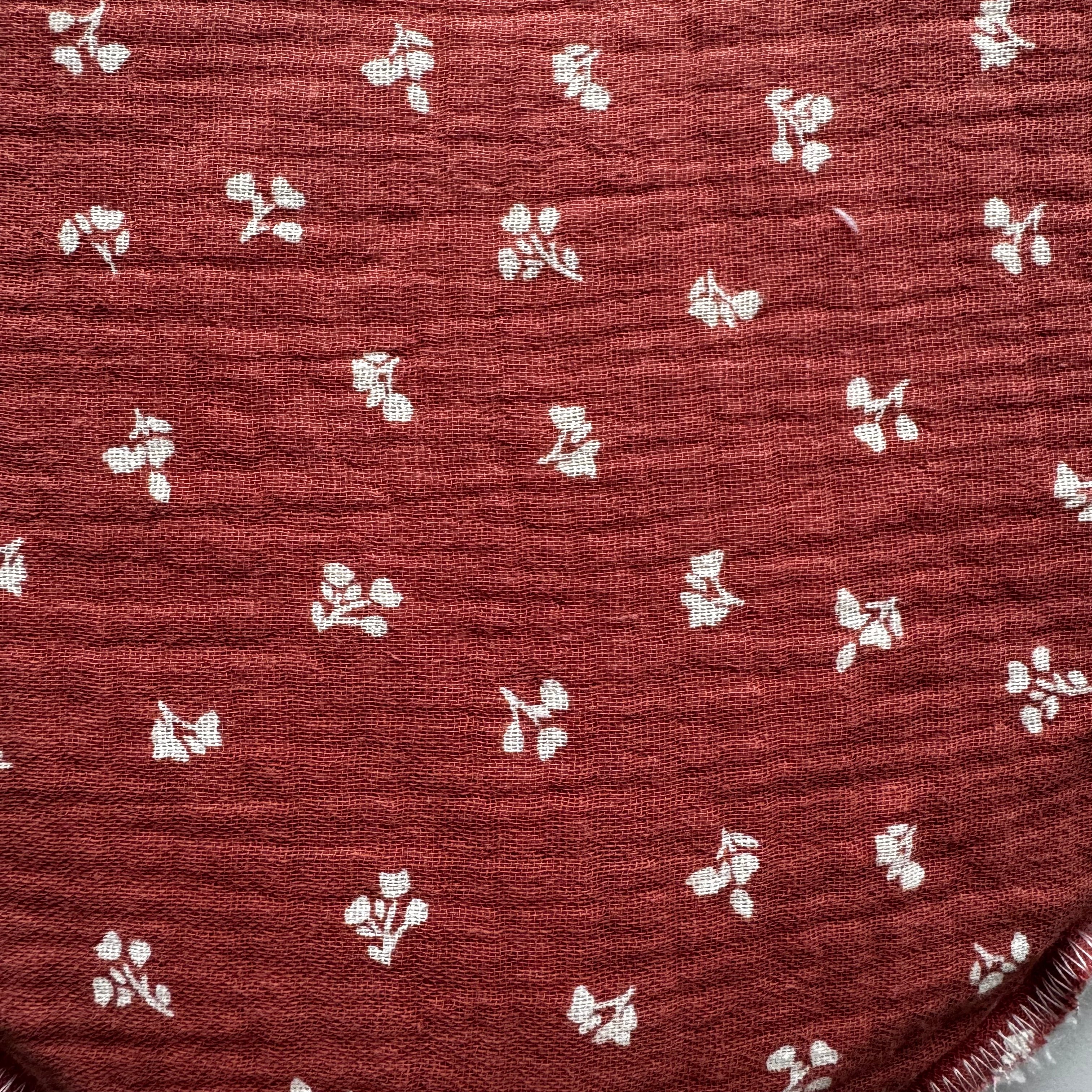 Bouillotte Coeur double gaze terracota ivoire