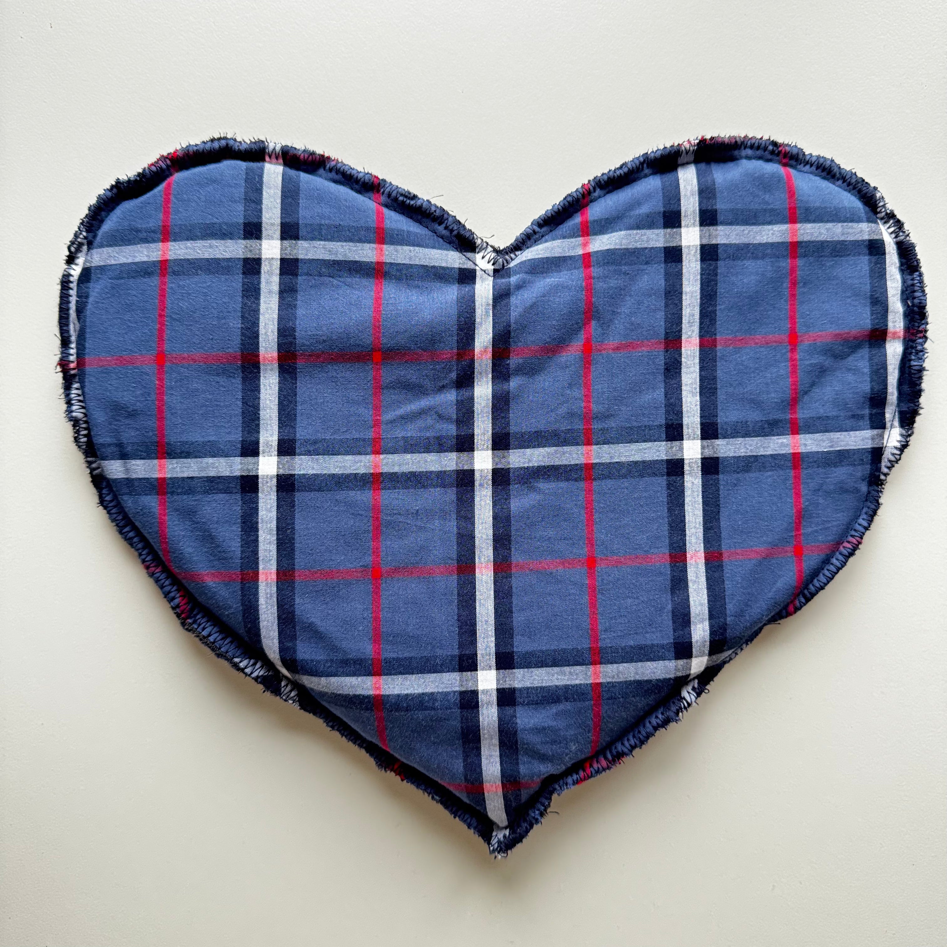 Bouillotte Coeur " écossaise" bleu/marine