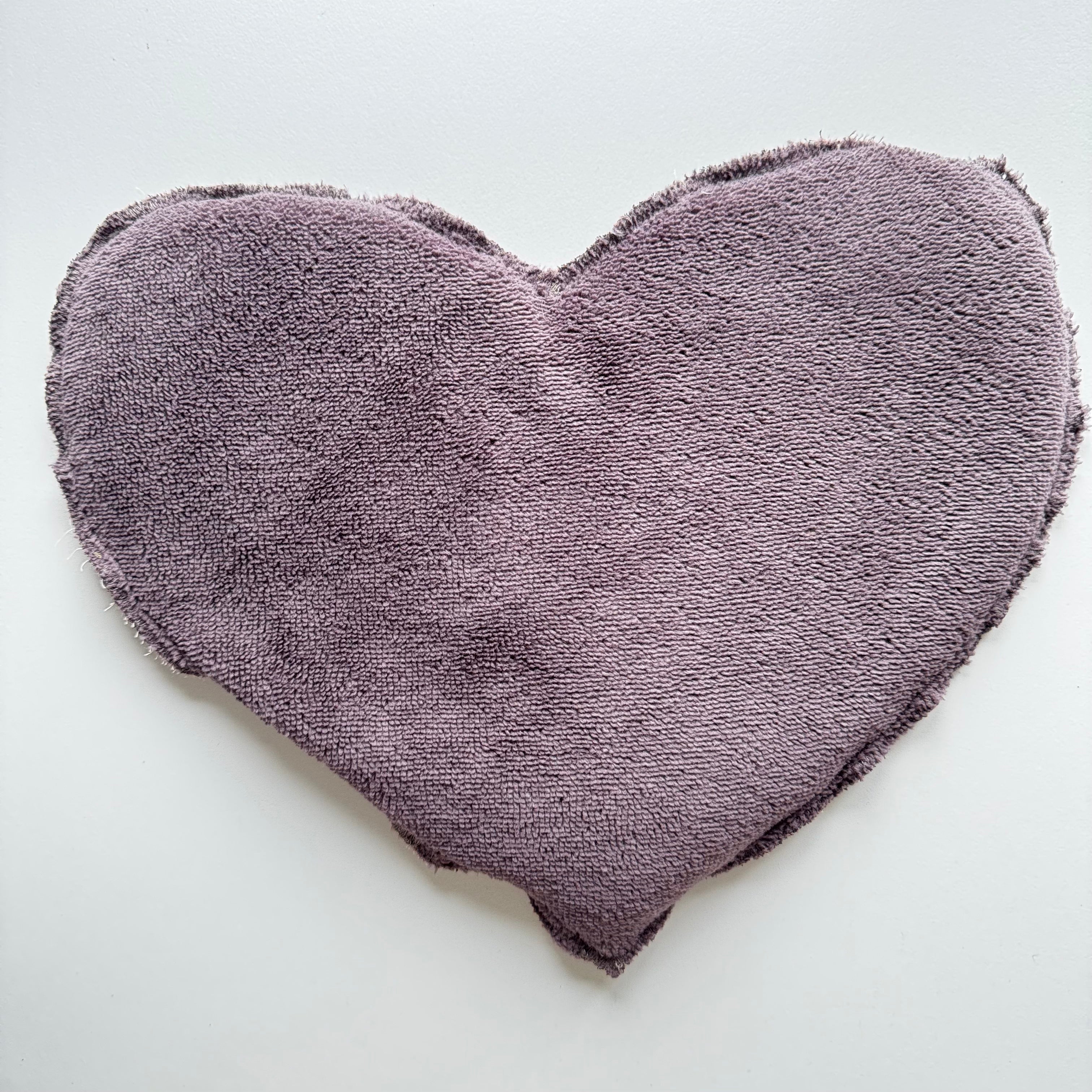 Bouillotte Coeur fleur noir/violine