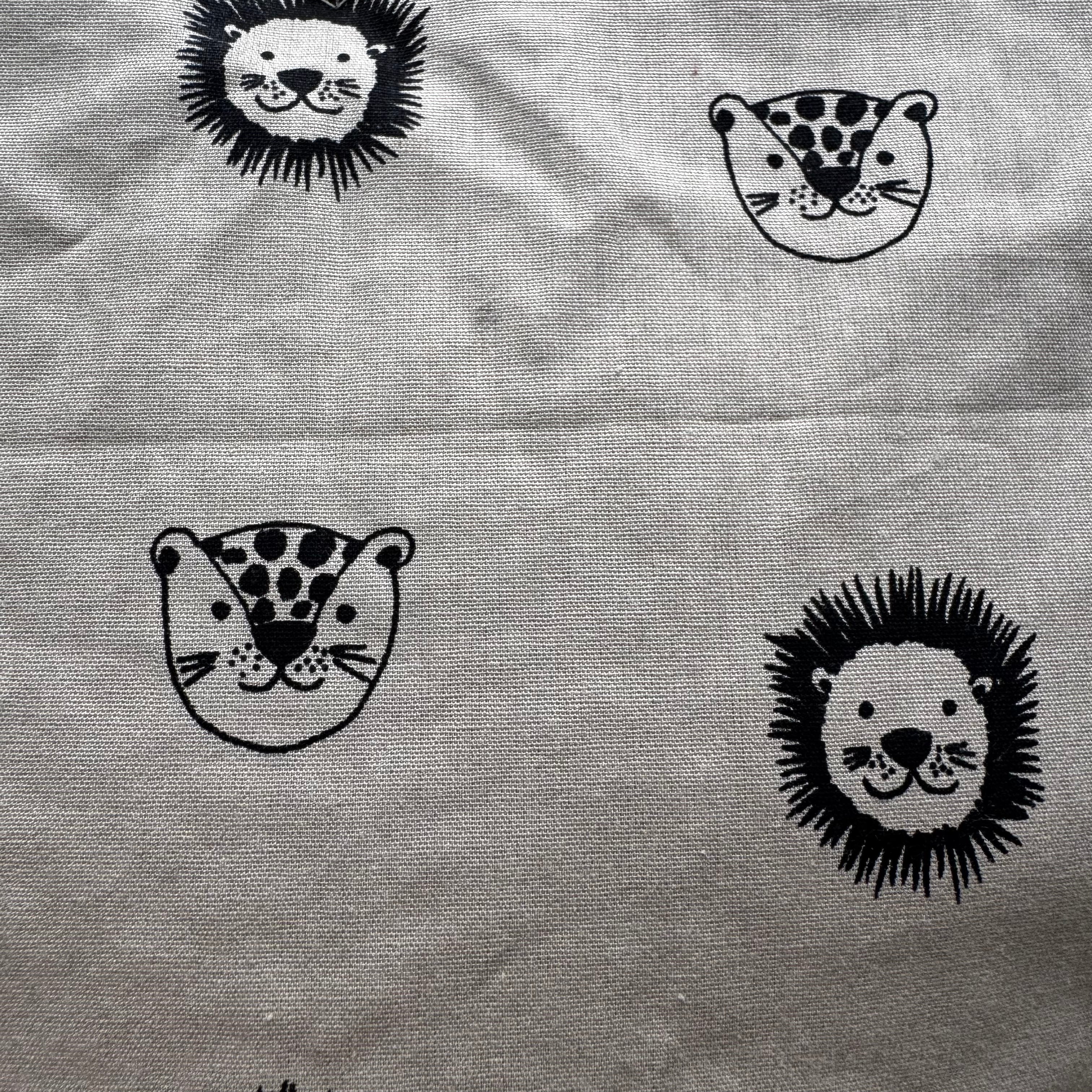 Bouillotte coeur lion beige/noir