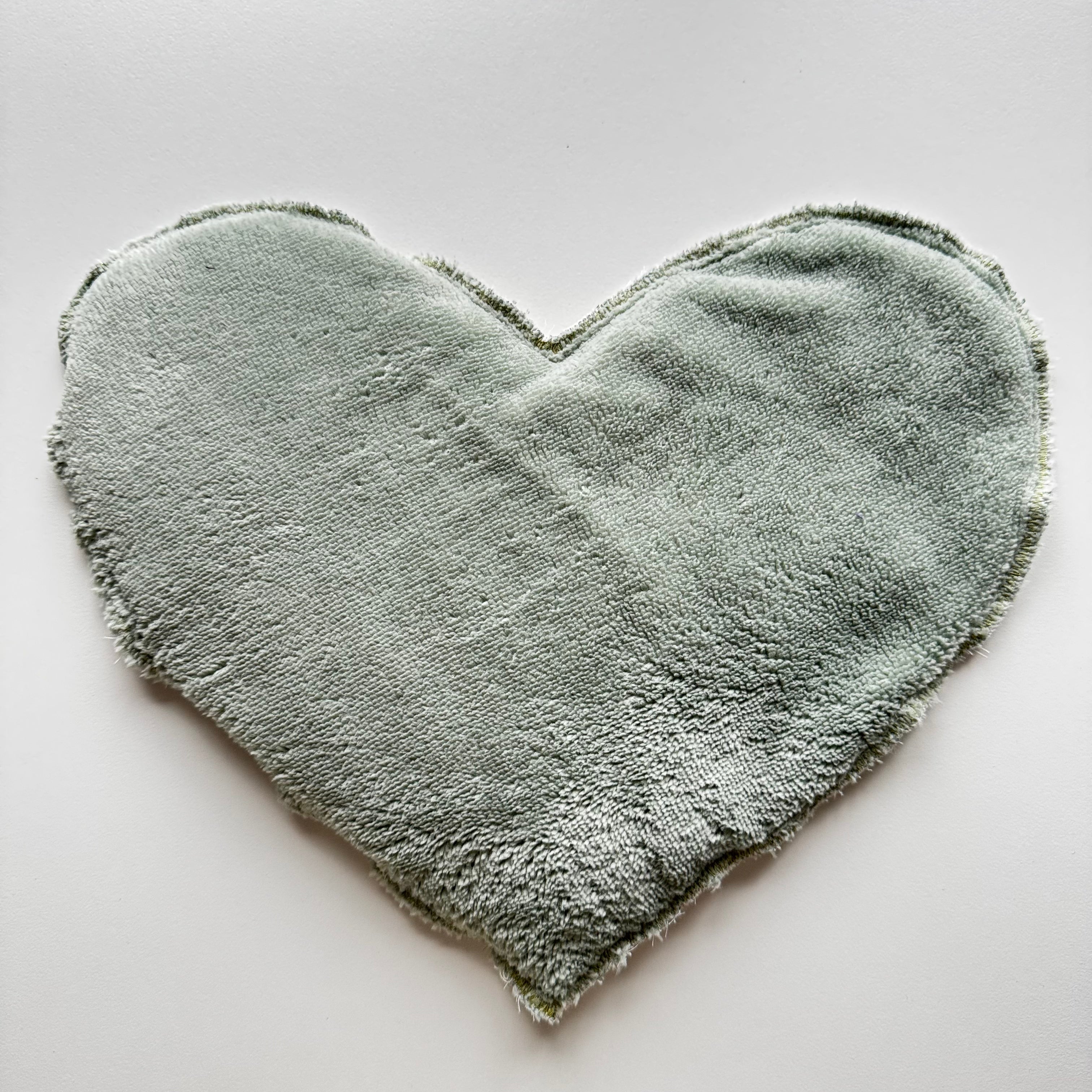 Bouillotte Coeur feuillage vert/rose