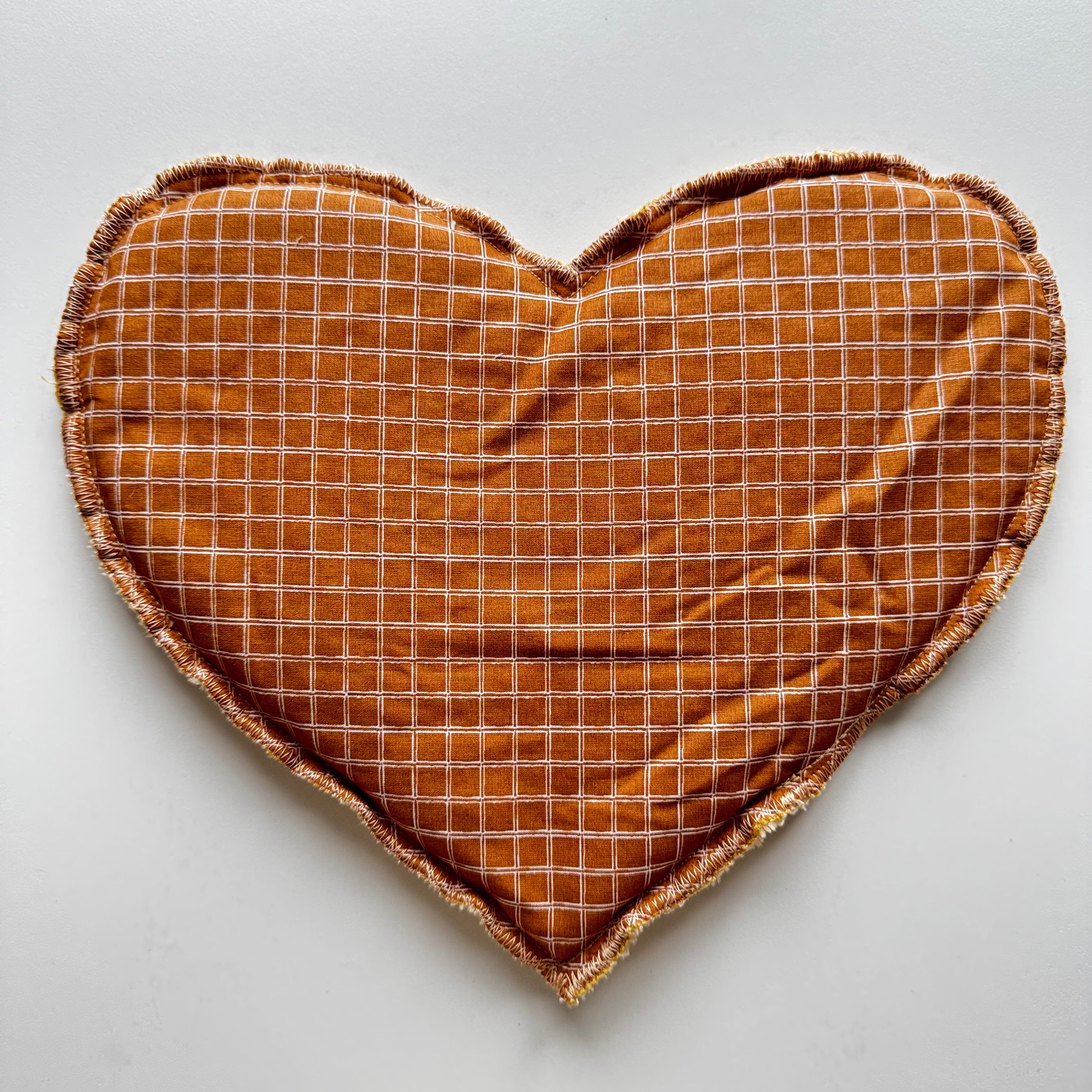 Bouillotte Coeur carreaux ocre/moutarde
