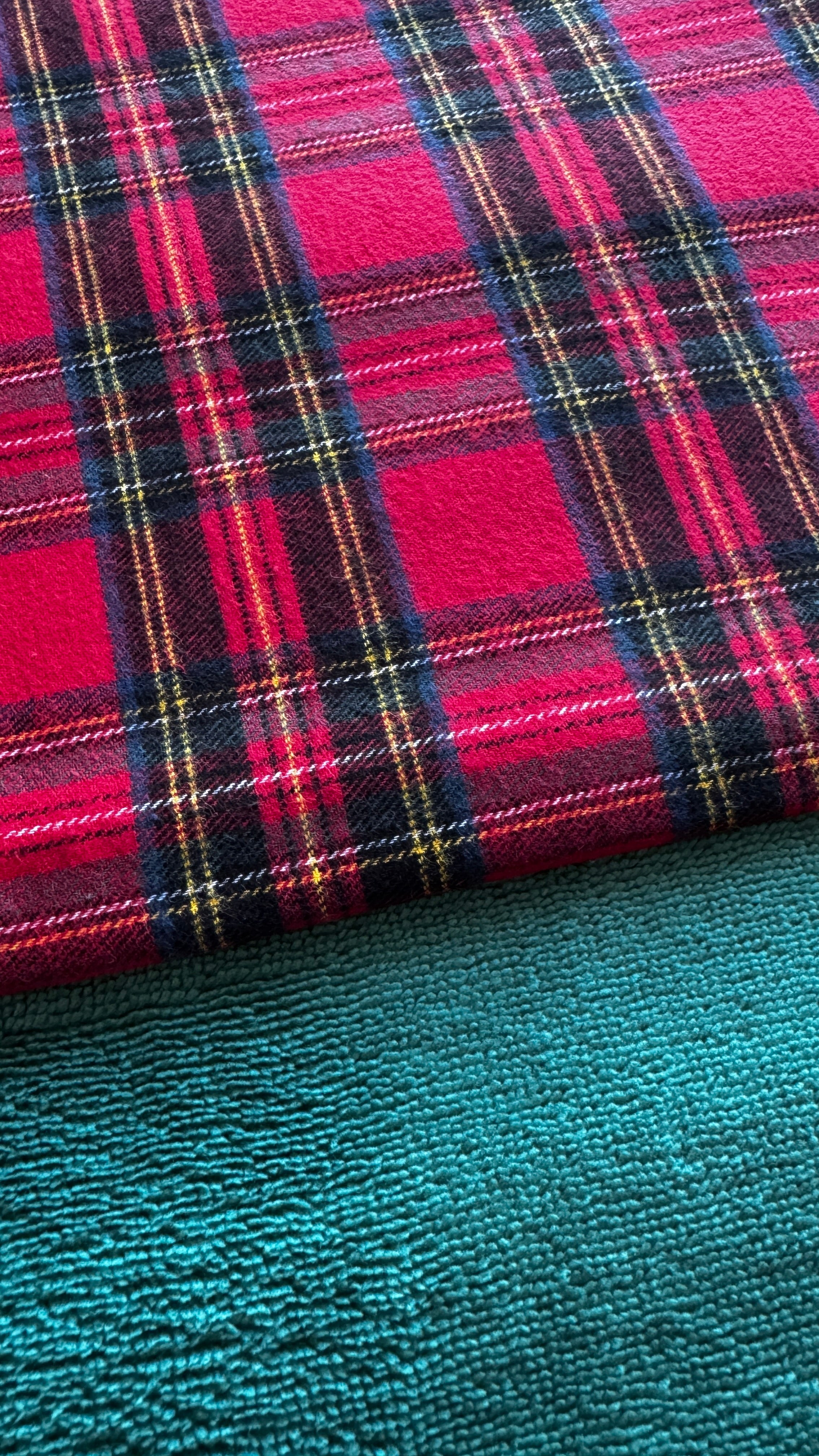 Bouillotte Tour de cou  "écossais"  rouge/vert