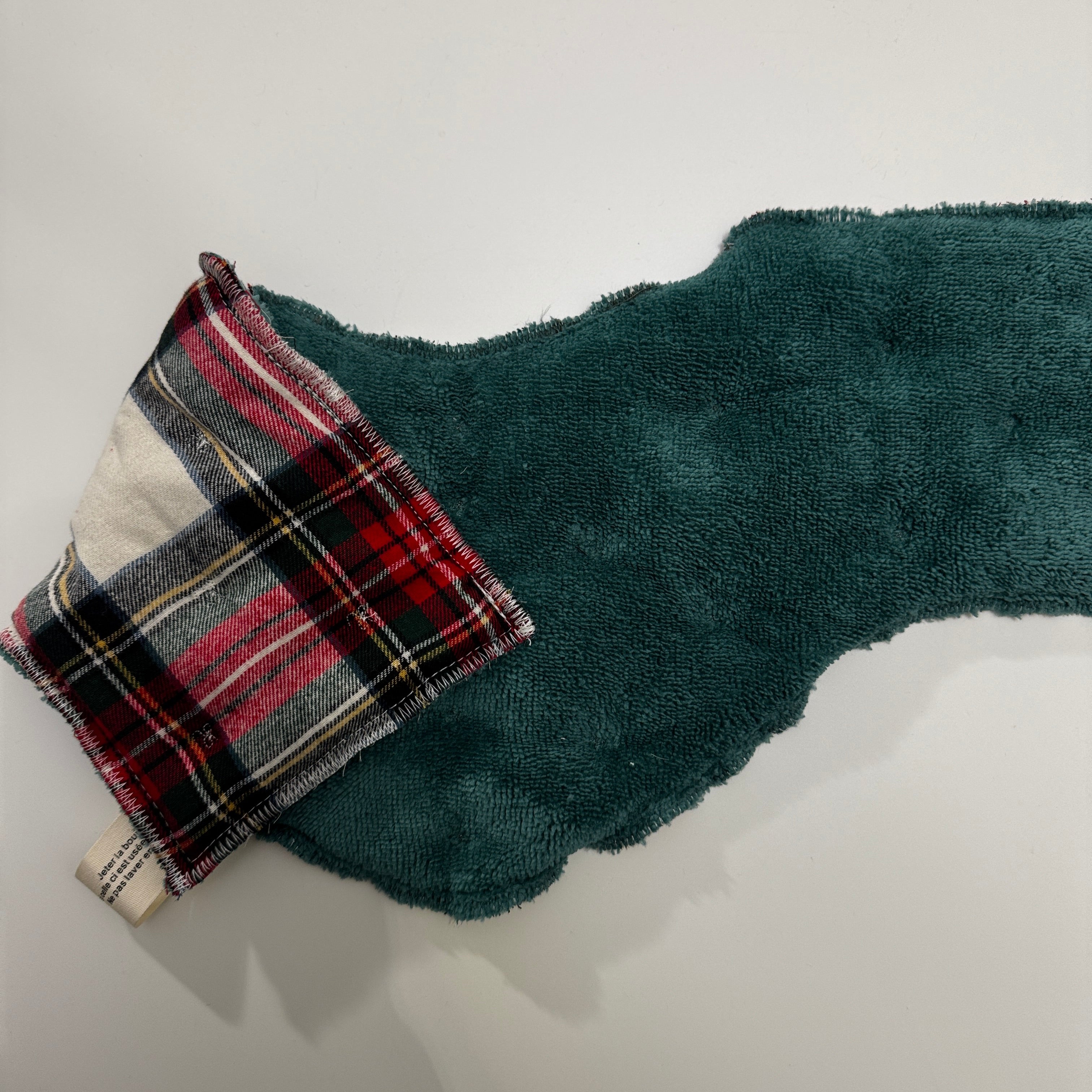 Bouillotte Tour de cou  "écossais"  ivoire/rouge/vert