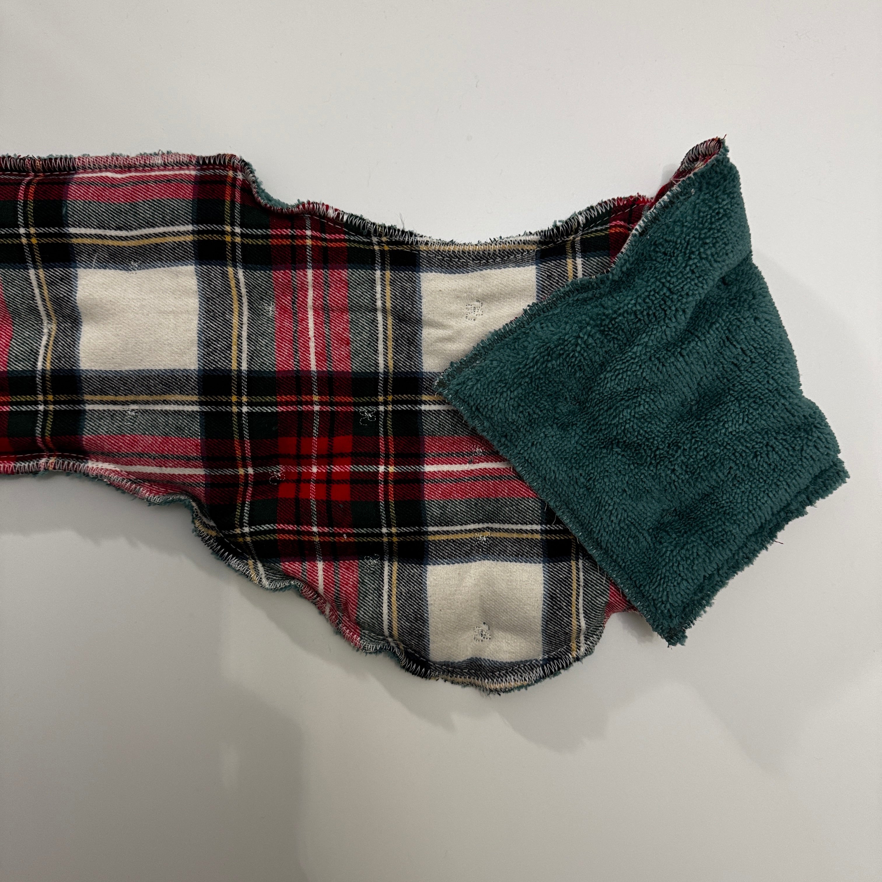 Bouillotte Tour de cou  "écossais"  ivoire/rouge/vert