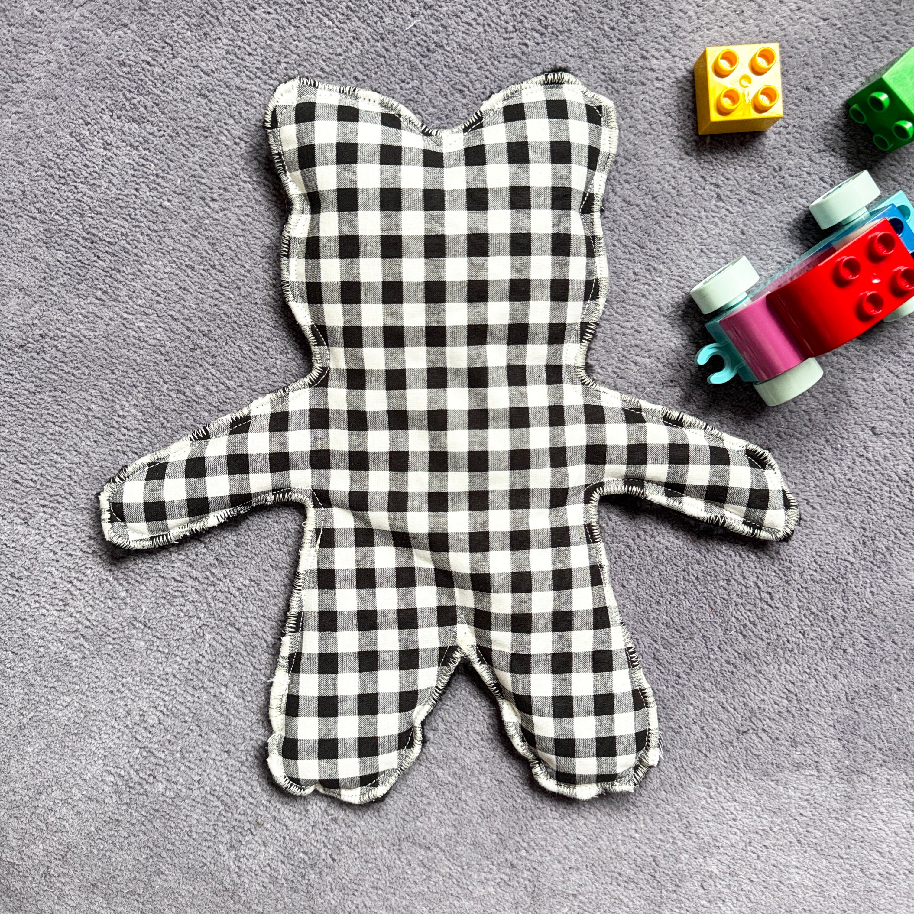 Bouillotte Ourson vichy noir/ivoire