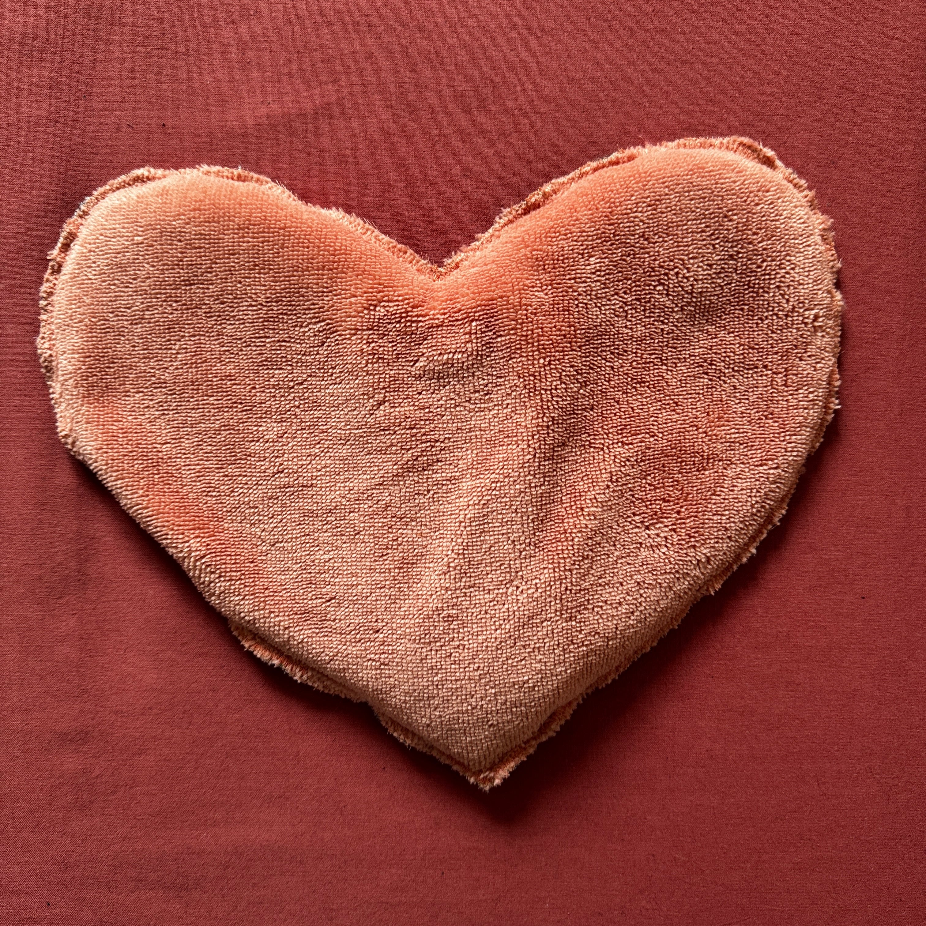 Bouillotte Coeur motif fleurs saumon/corail