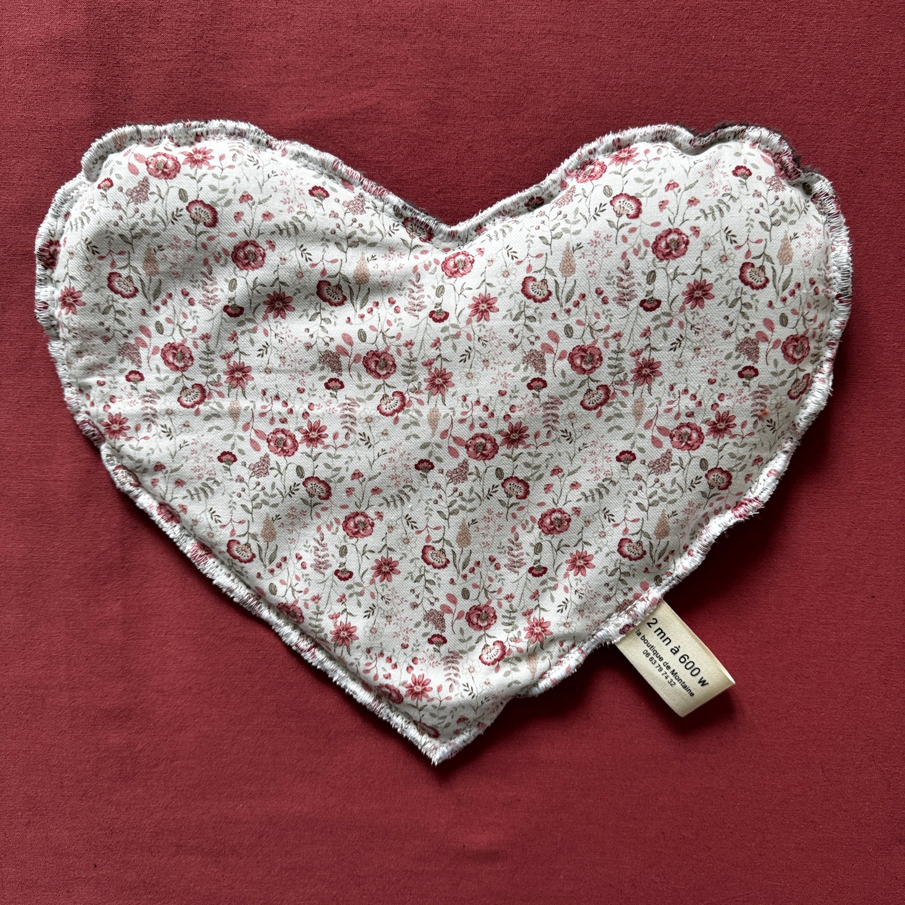 Bouillotte Coeur fleur rose/bordeau/violine