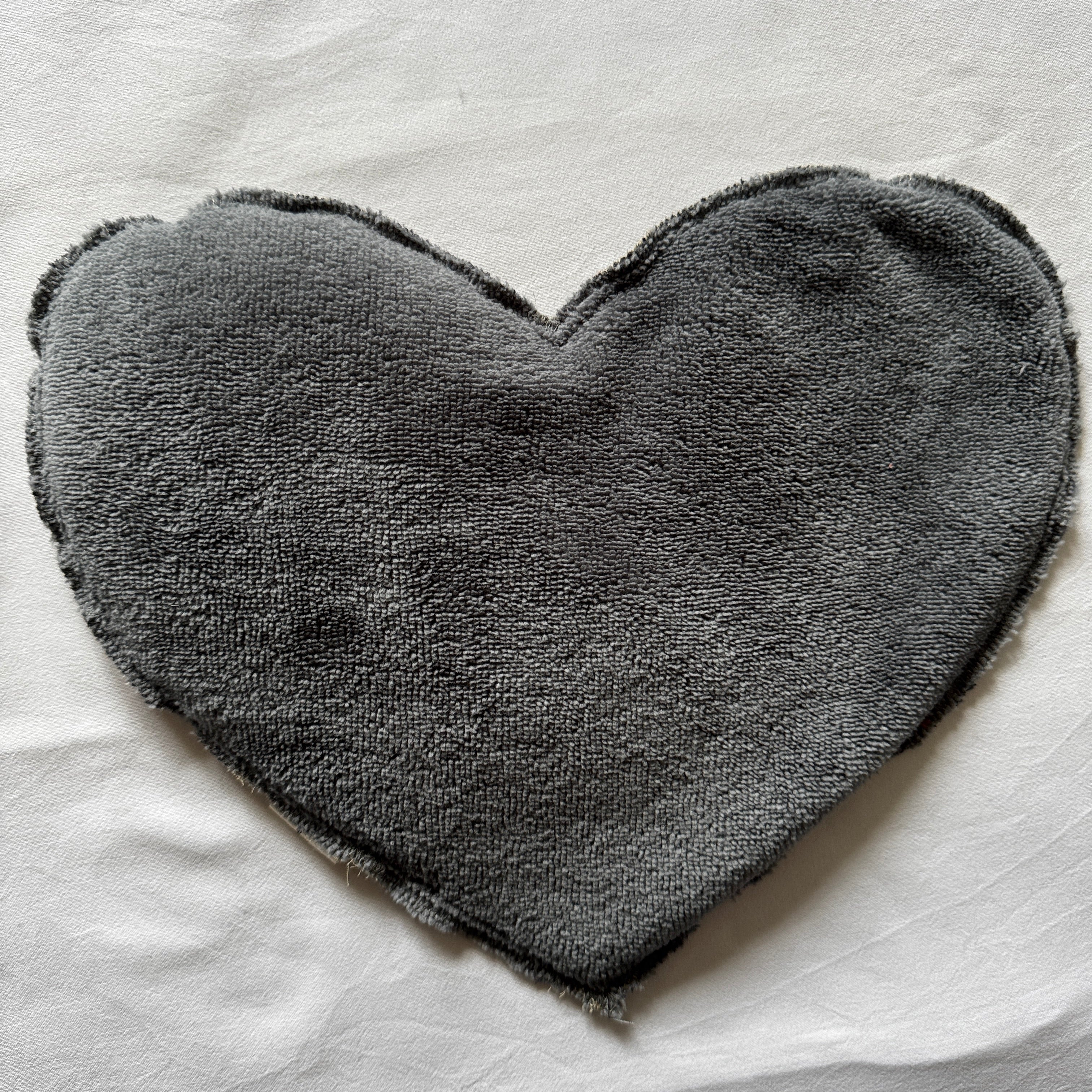 Bouillotte Coeur motif fleurs bleu/gris