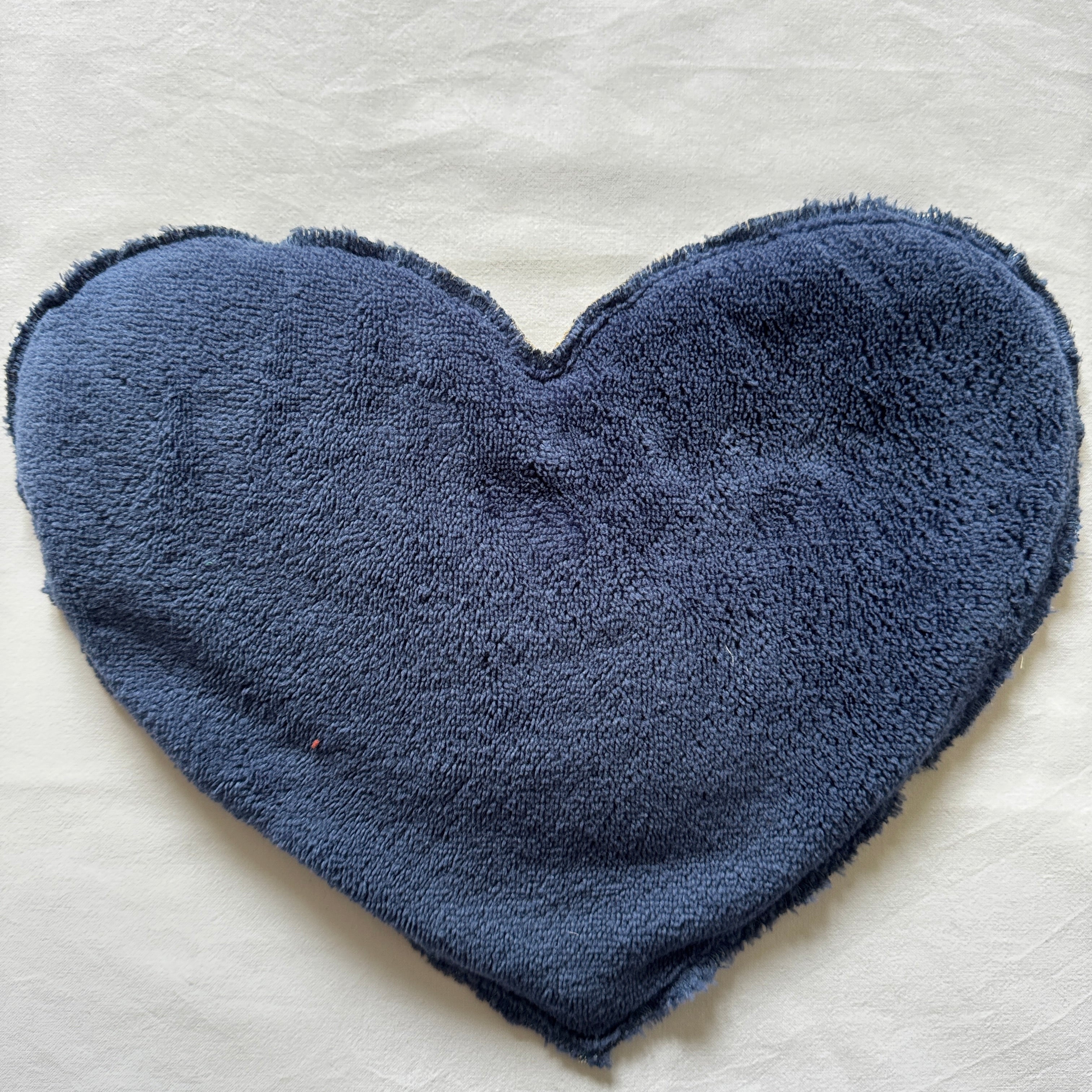 Bouillotte Coeur motif fleurs bleu/beige