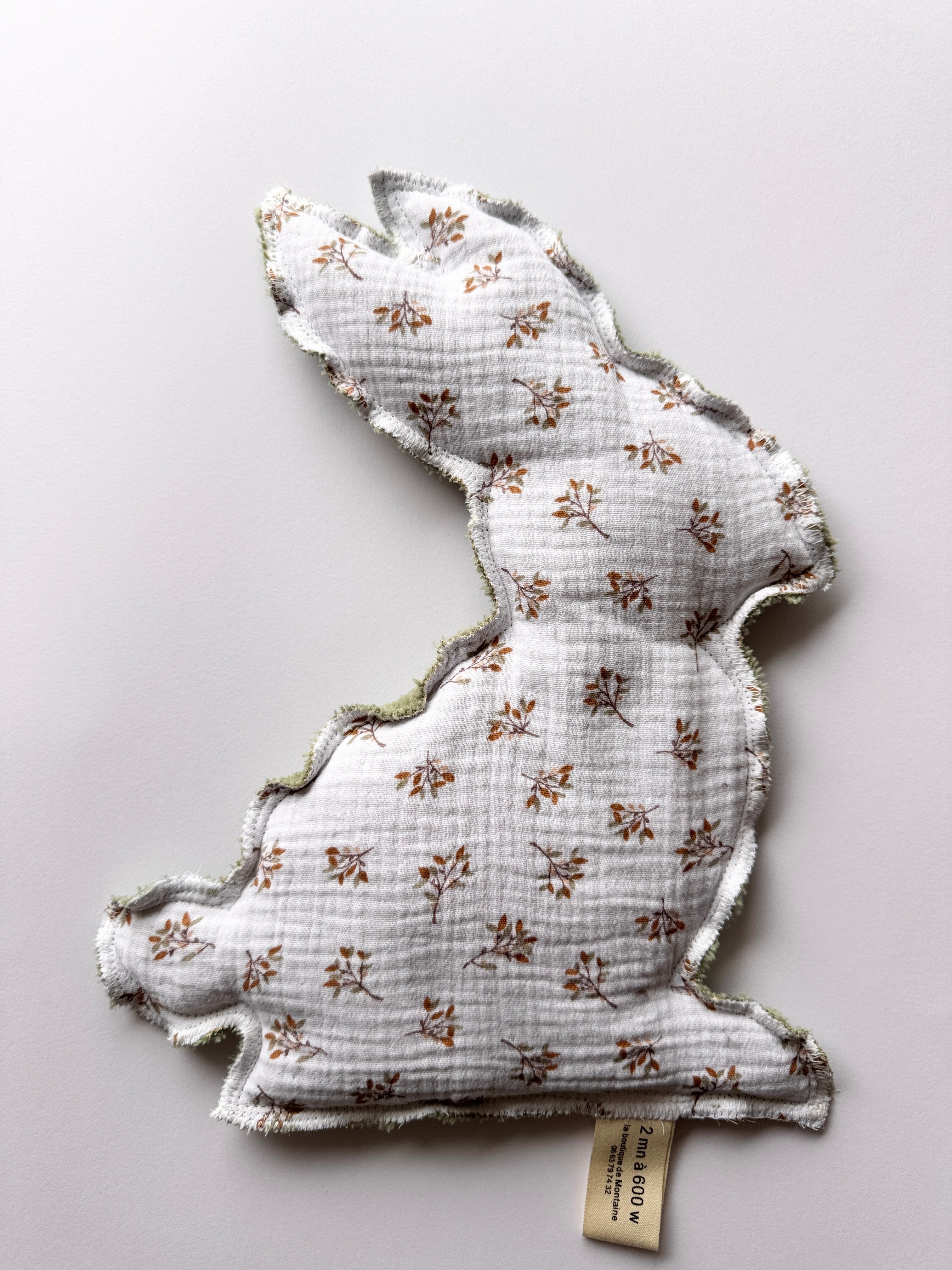 Bouillotte Lapin feuillage brun vert