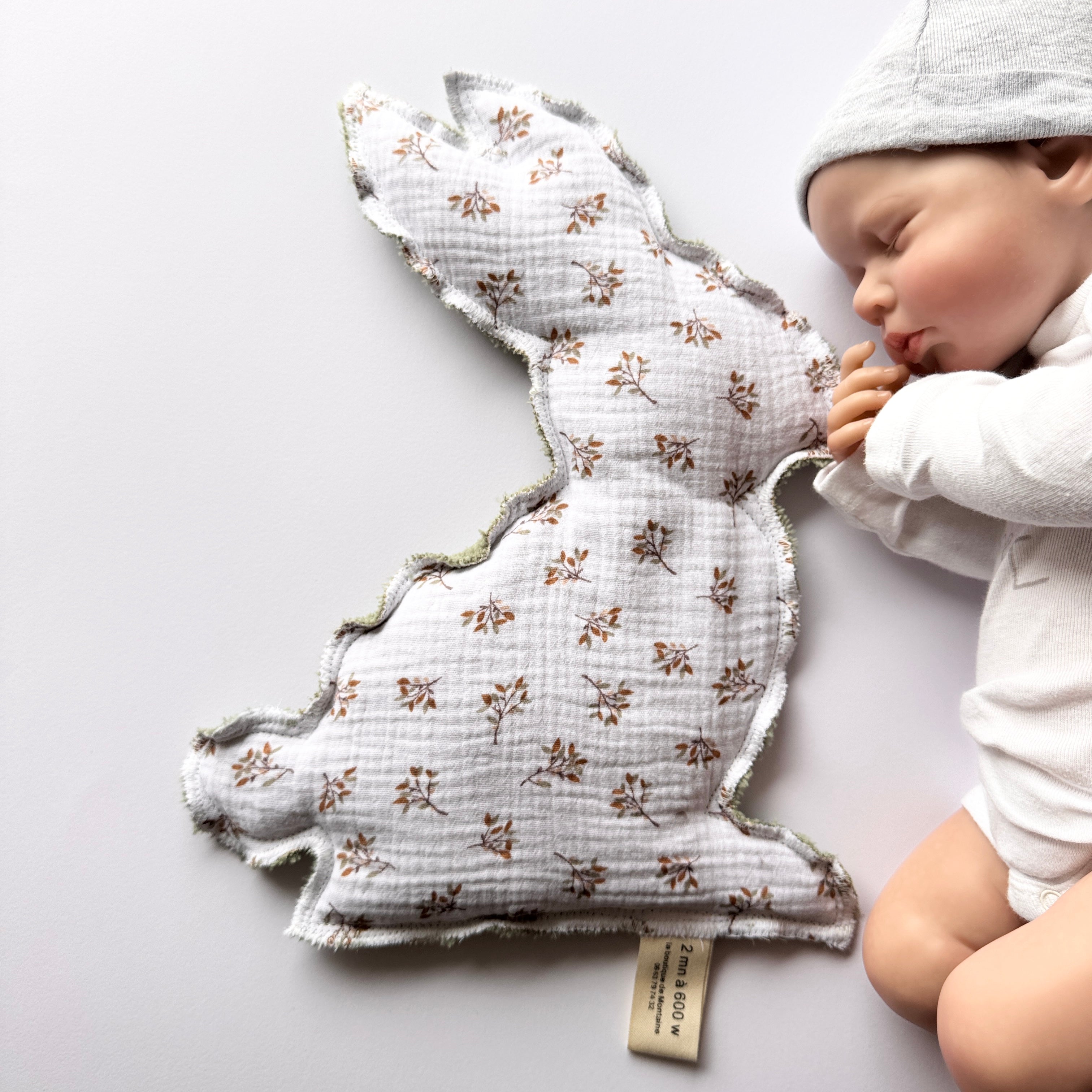 Bouillotte Lapin feuillage brun vert