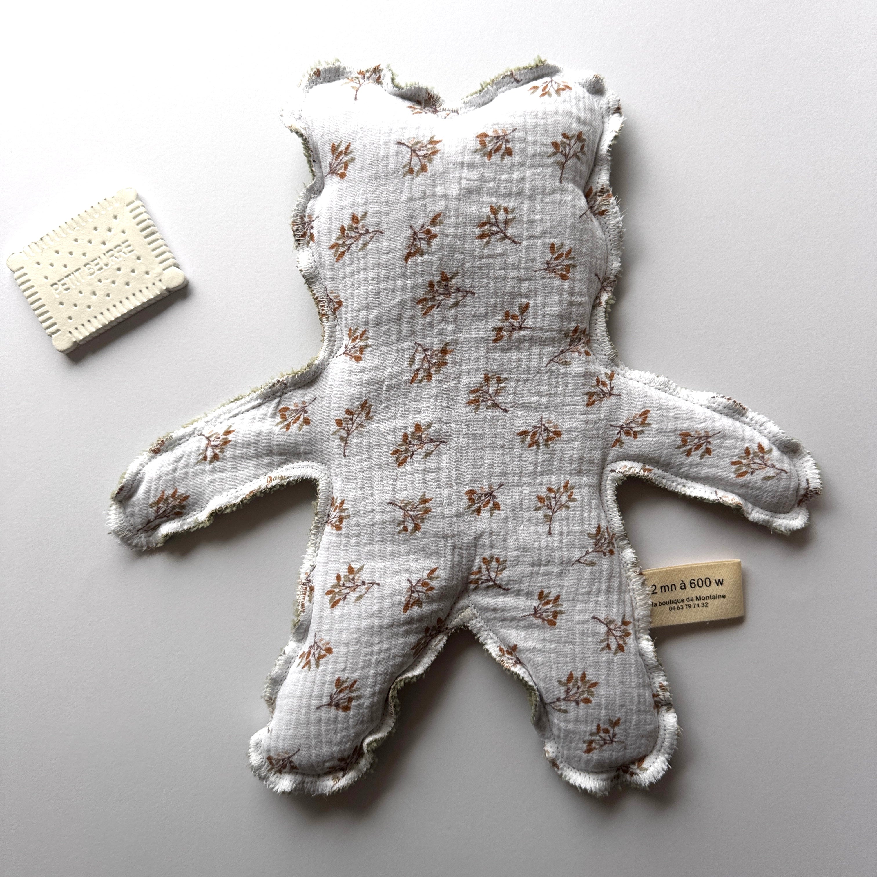 Bouillotte Ourson feuillage vert