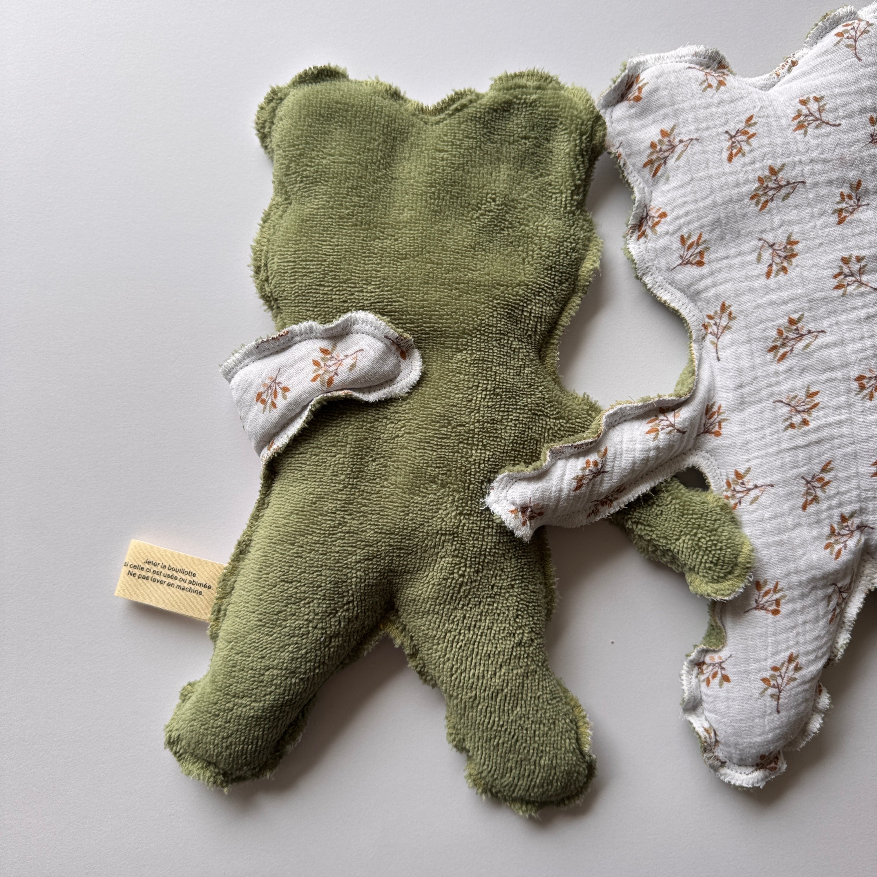 Bouillotte Ourson feuillage vert