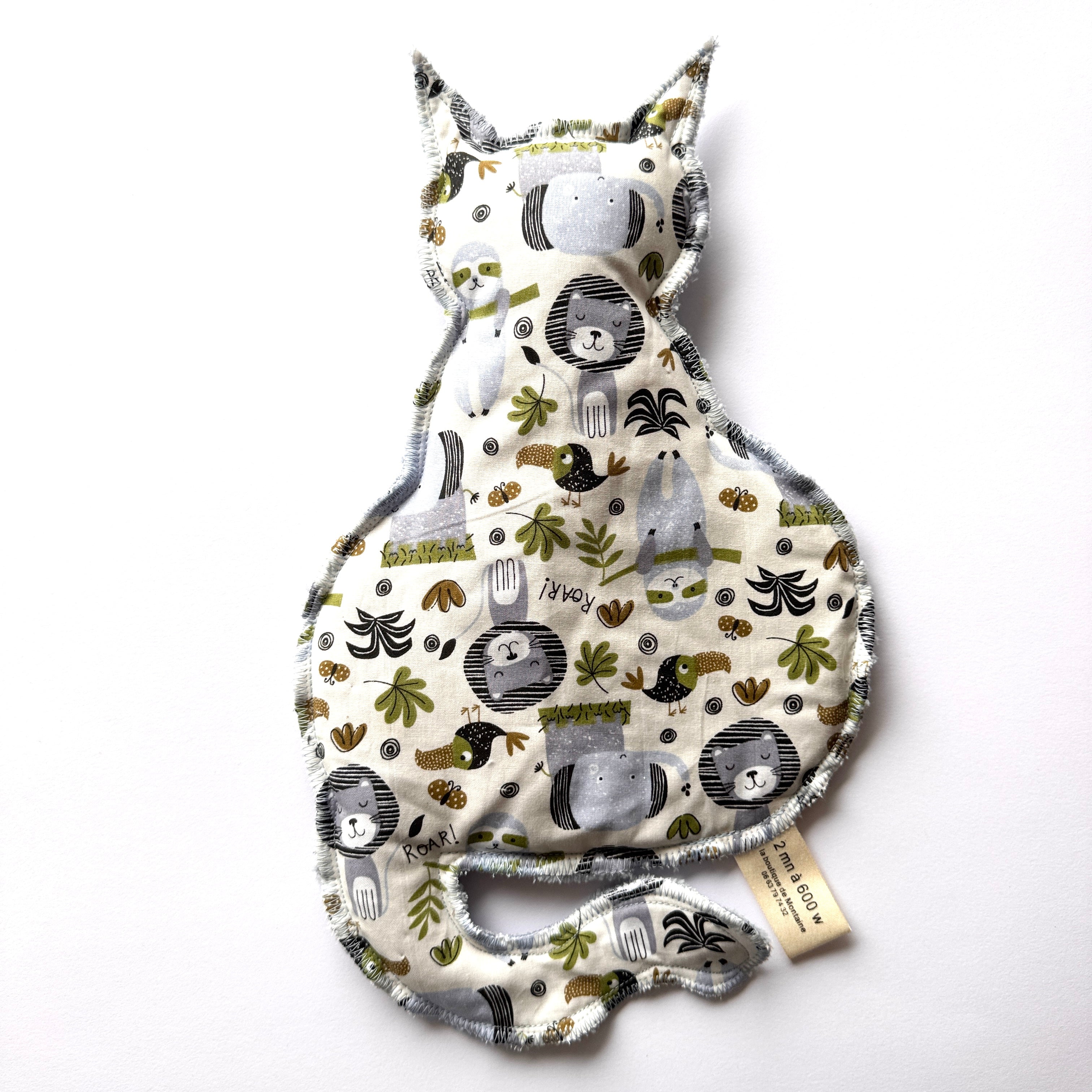 Bouillotte Chat savane bleu ciel