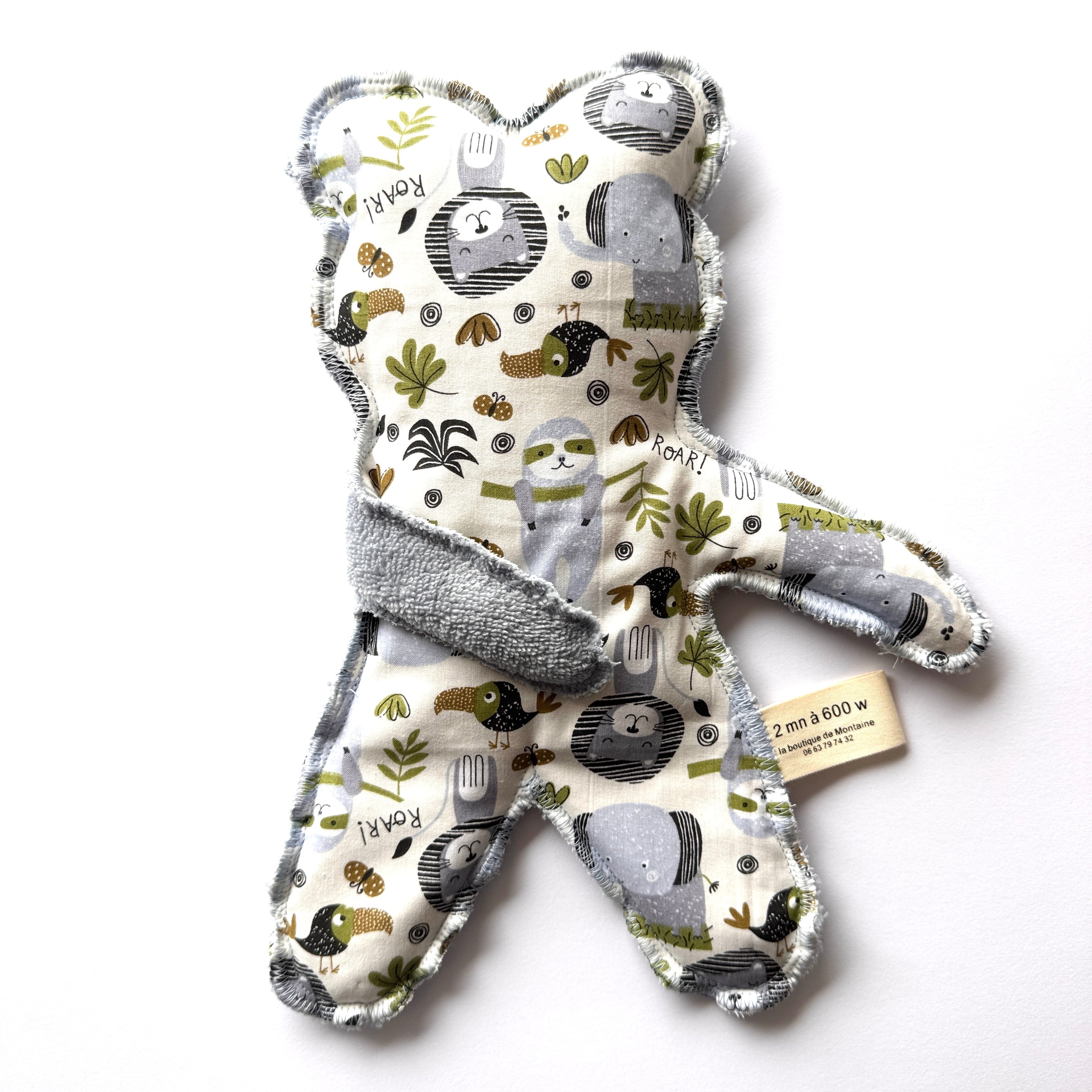 Bouillotte Ourson savane bleu ciel