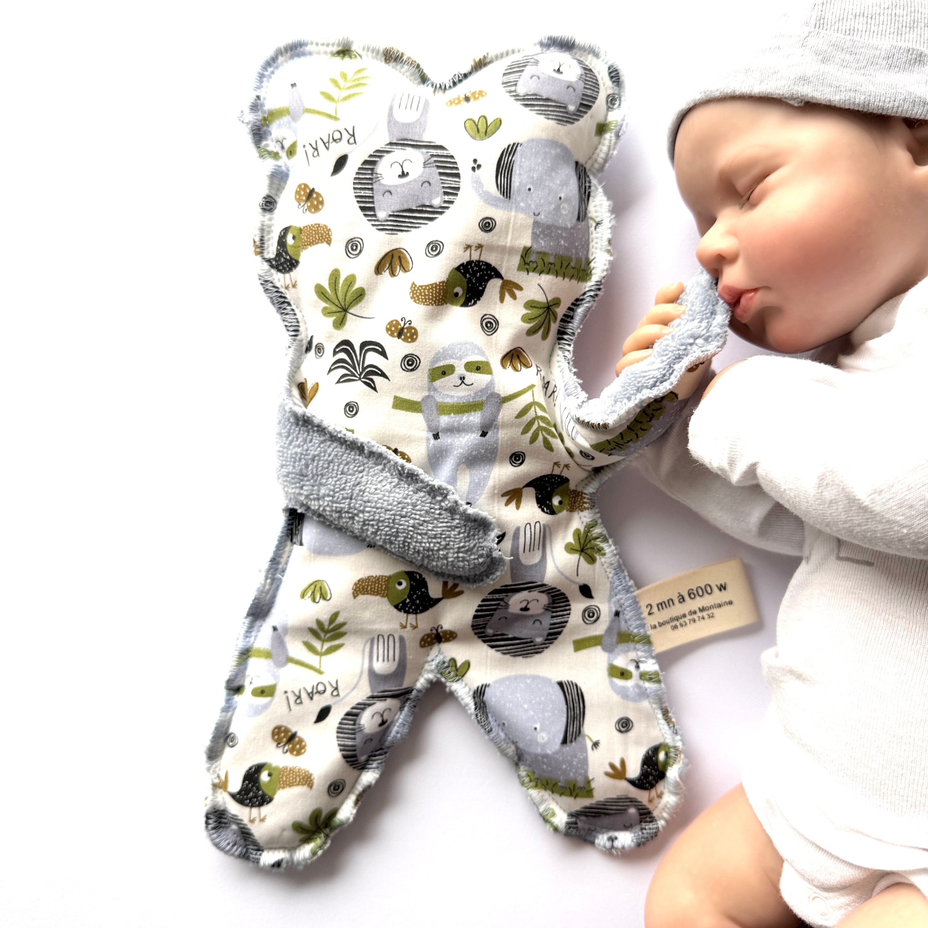 Bouillotte Ourson savane bleu ciel