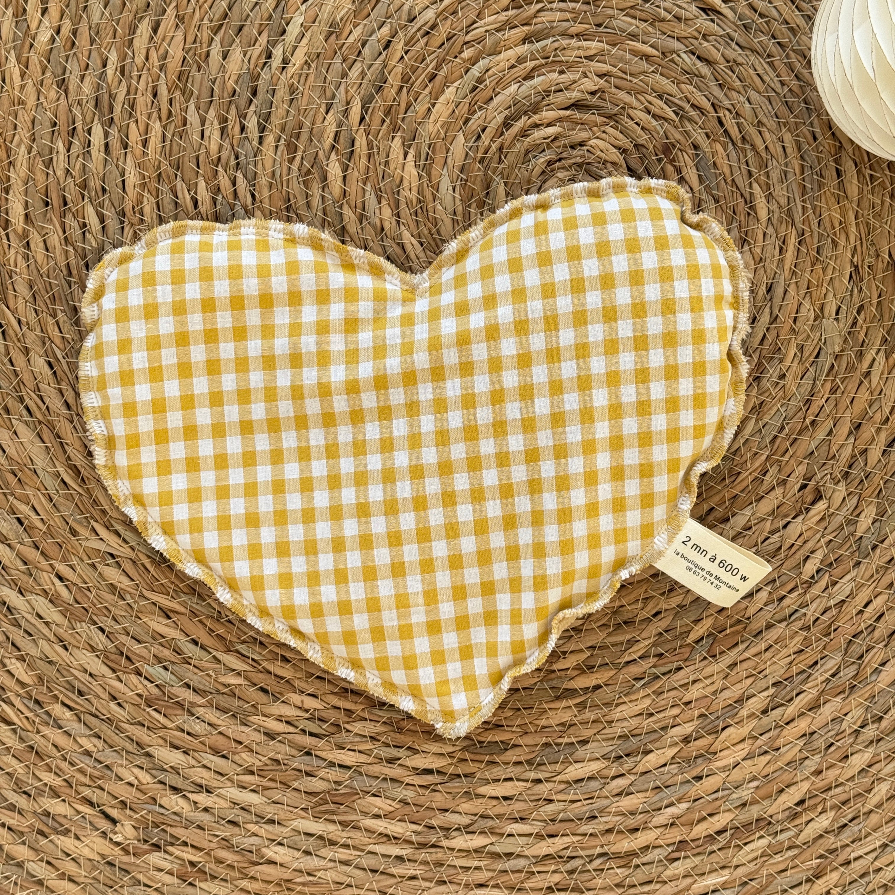 Bouillotte Coeur vichy safran