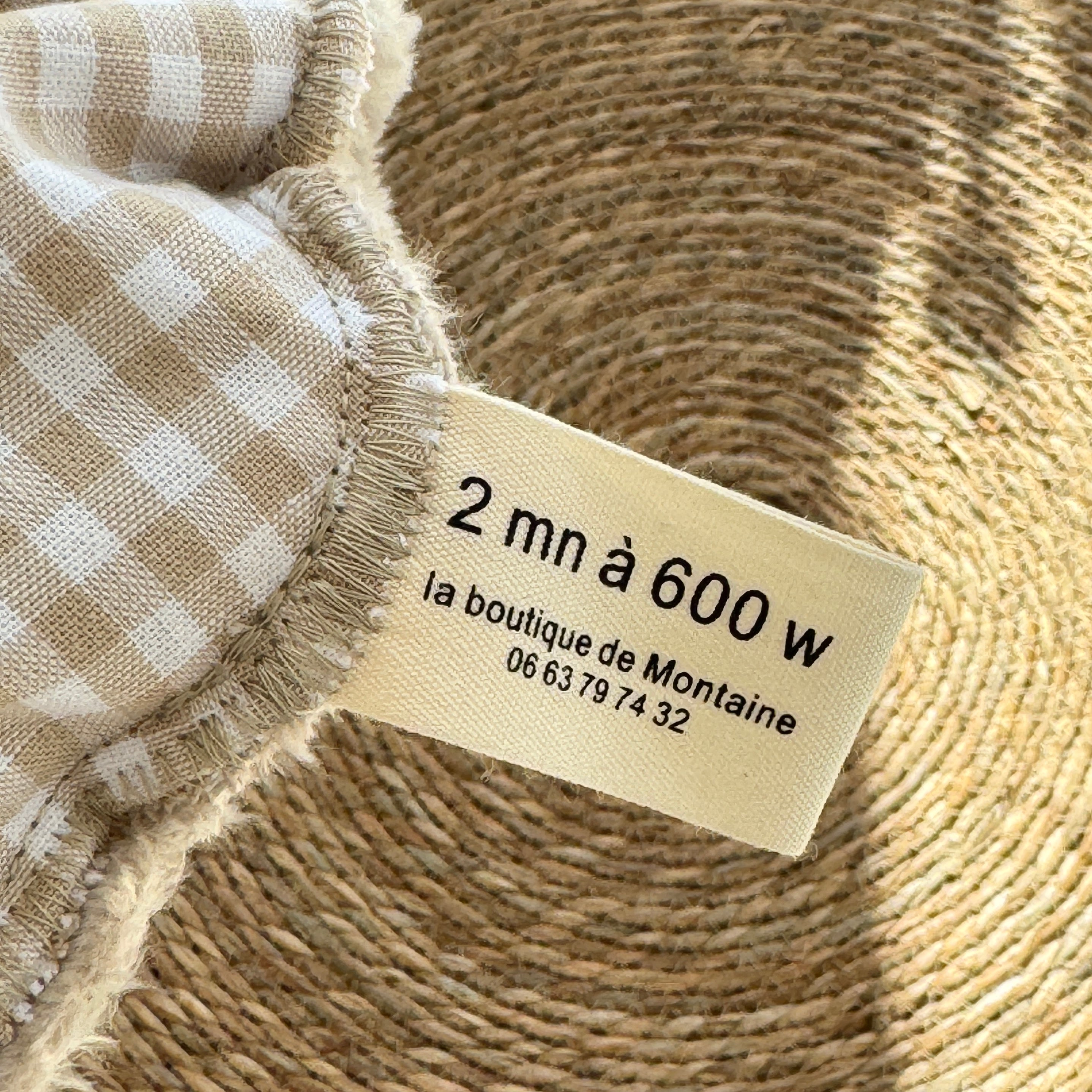 Bouillotte Chat vichy beige/blanc