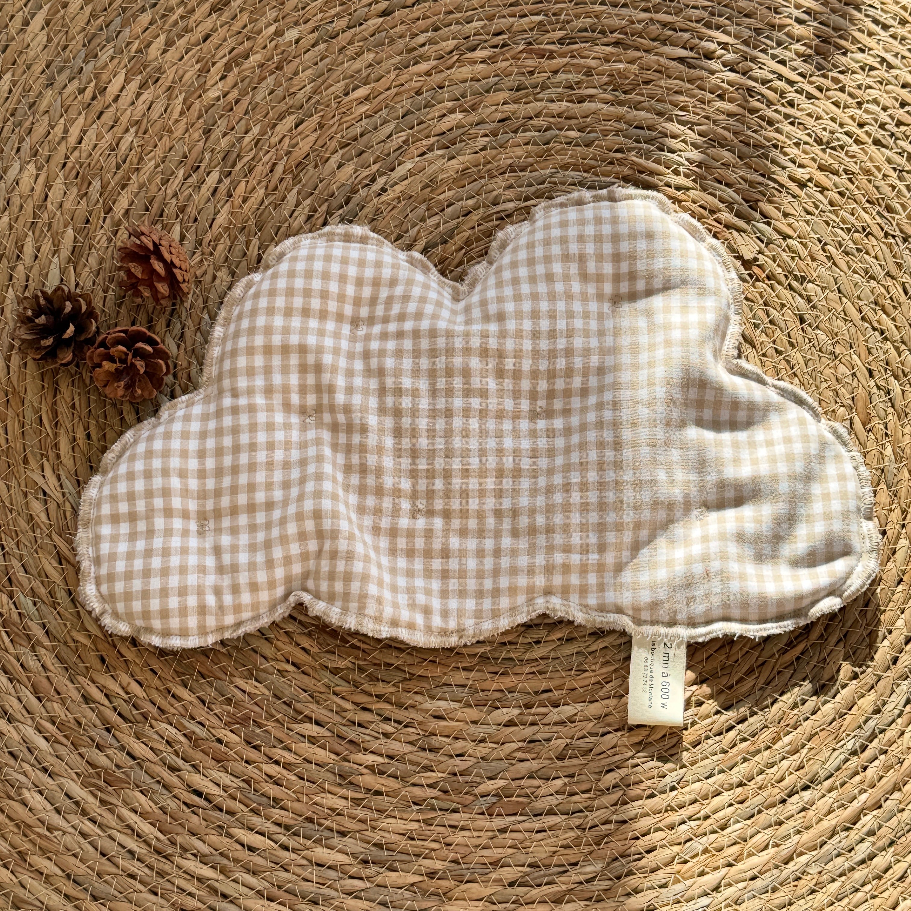 Bouillotte Nuage vichy beige/blanc