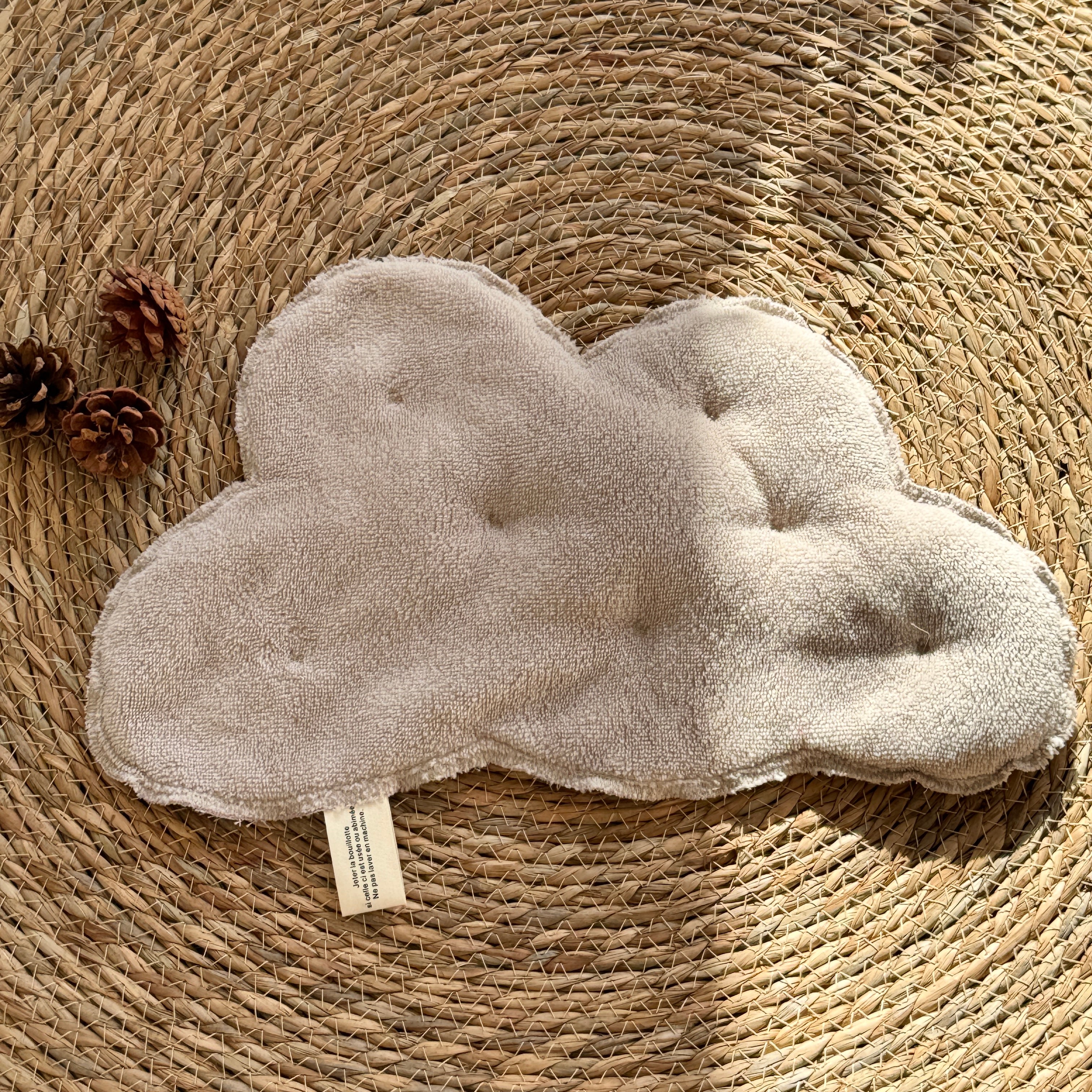 Bouillotte Nuage vichy beige/blanc