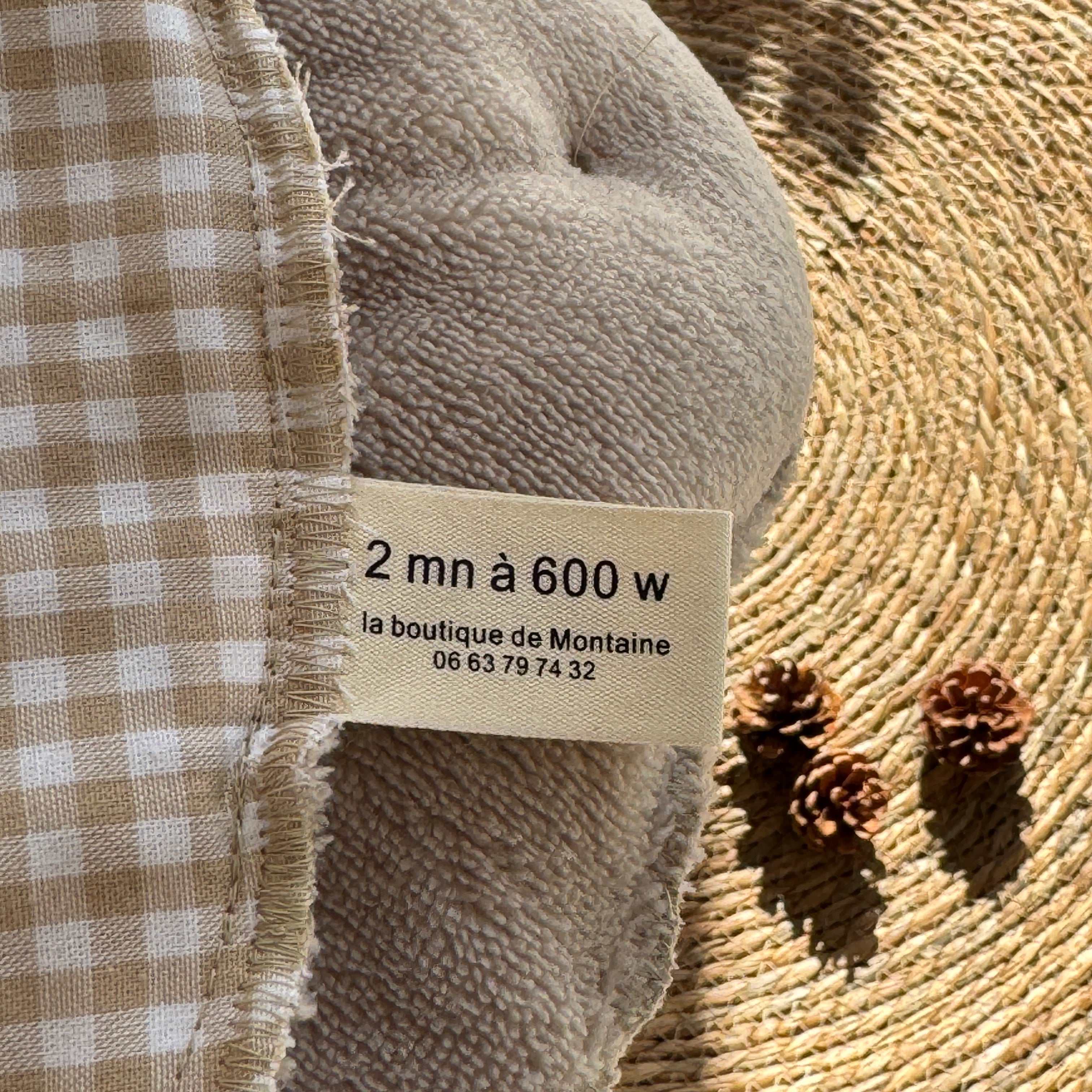 Bouillotte Nuage vichy beige/blanc