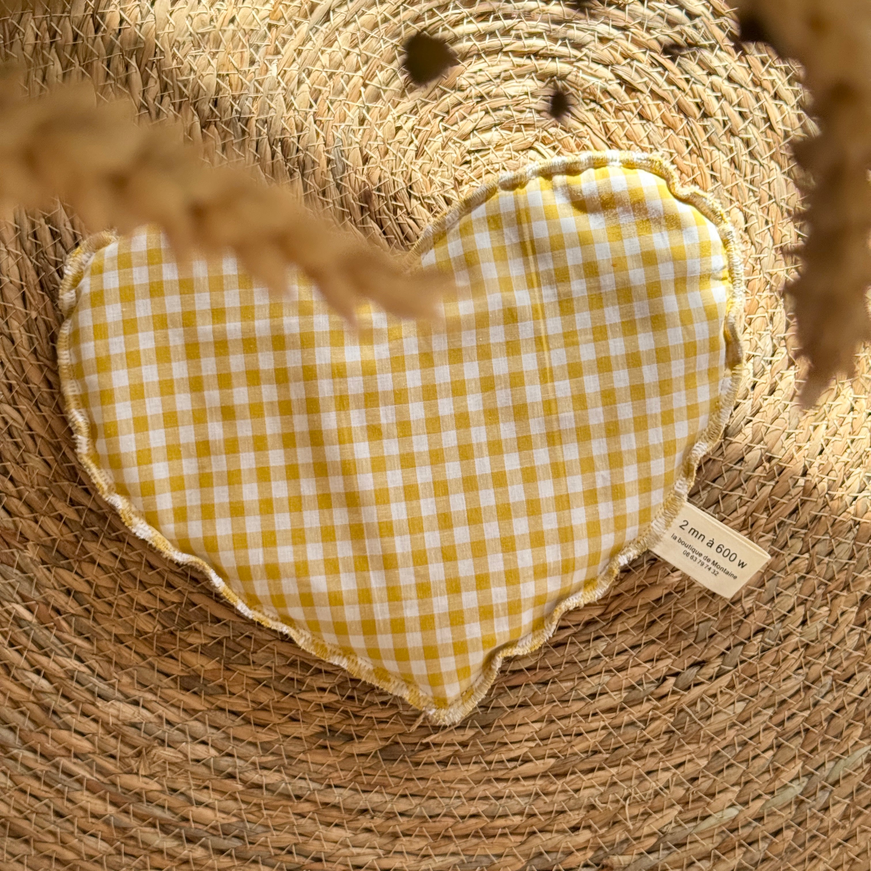 Bouillotte Coeur vichy safran